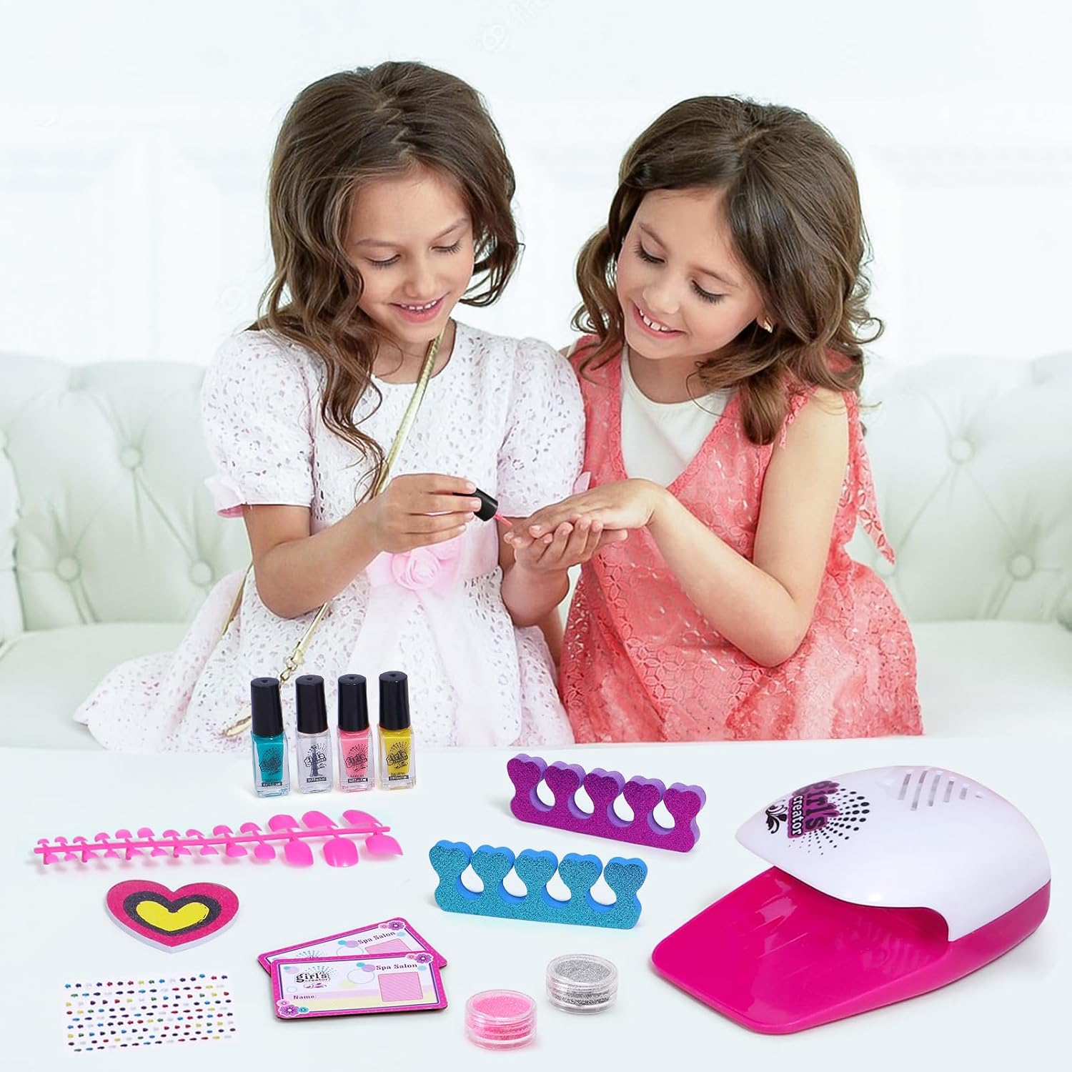 Golray Girls Foot Spa and Nail Kit Ages 5-12 Bubble Massage Soak Tub - Image 7