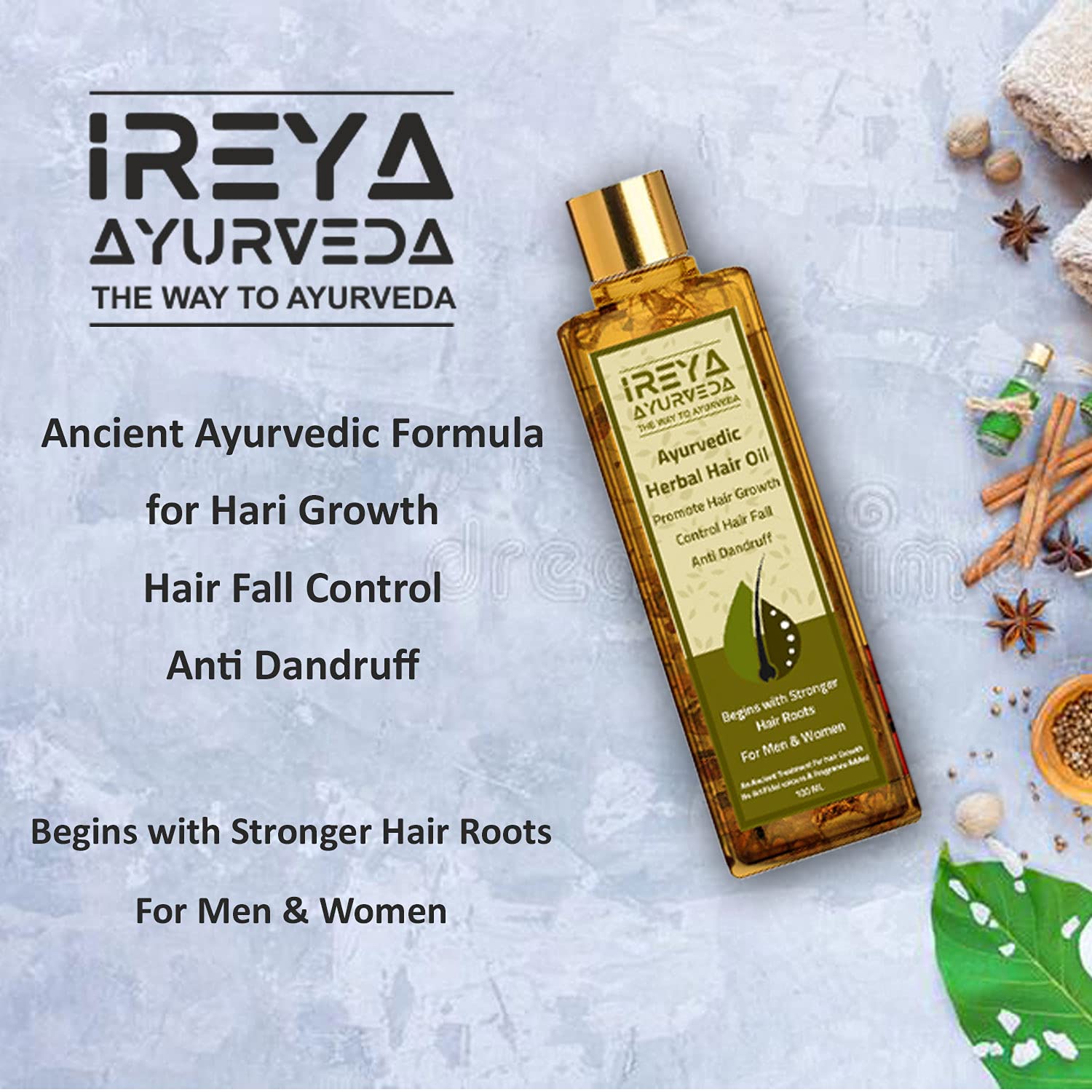 100ml Ayurvedic Herbal Hair Oil with Raw Herbs for Growth and Dandruff Control - Image 4