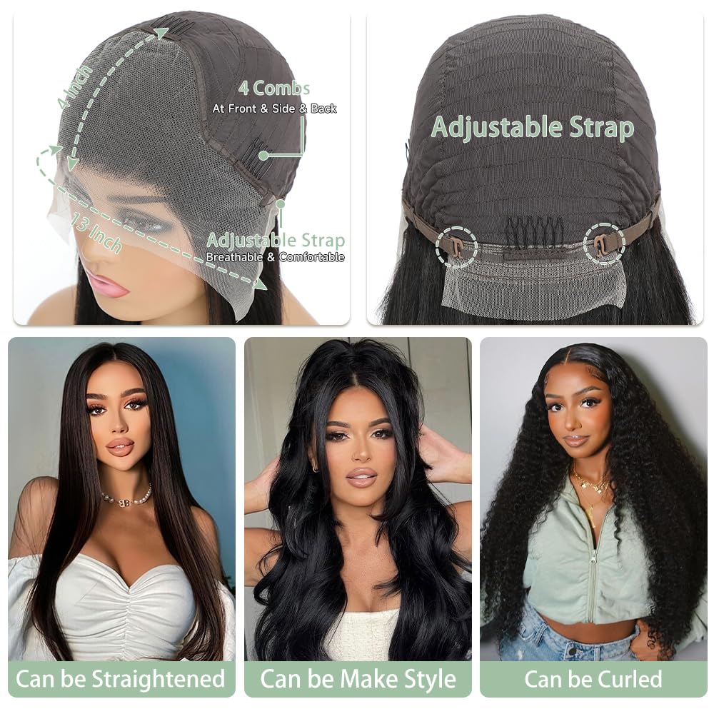 28 Inch 200 Density Body Wave 13x4 HD Lace Front Human Hair Wig Pre Plucked - Image 6