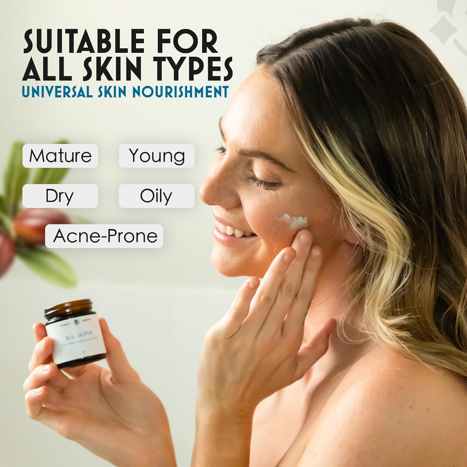 Blue Jasper 2oz Women's Face and Body Moisturizer with SPF, Aloe Vera, and Jojoba - Image 5