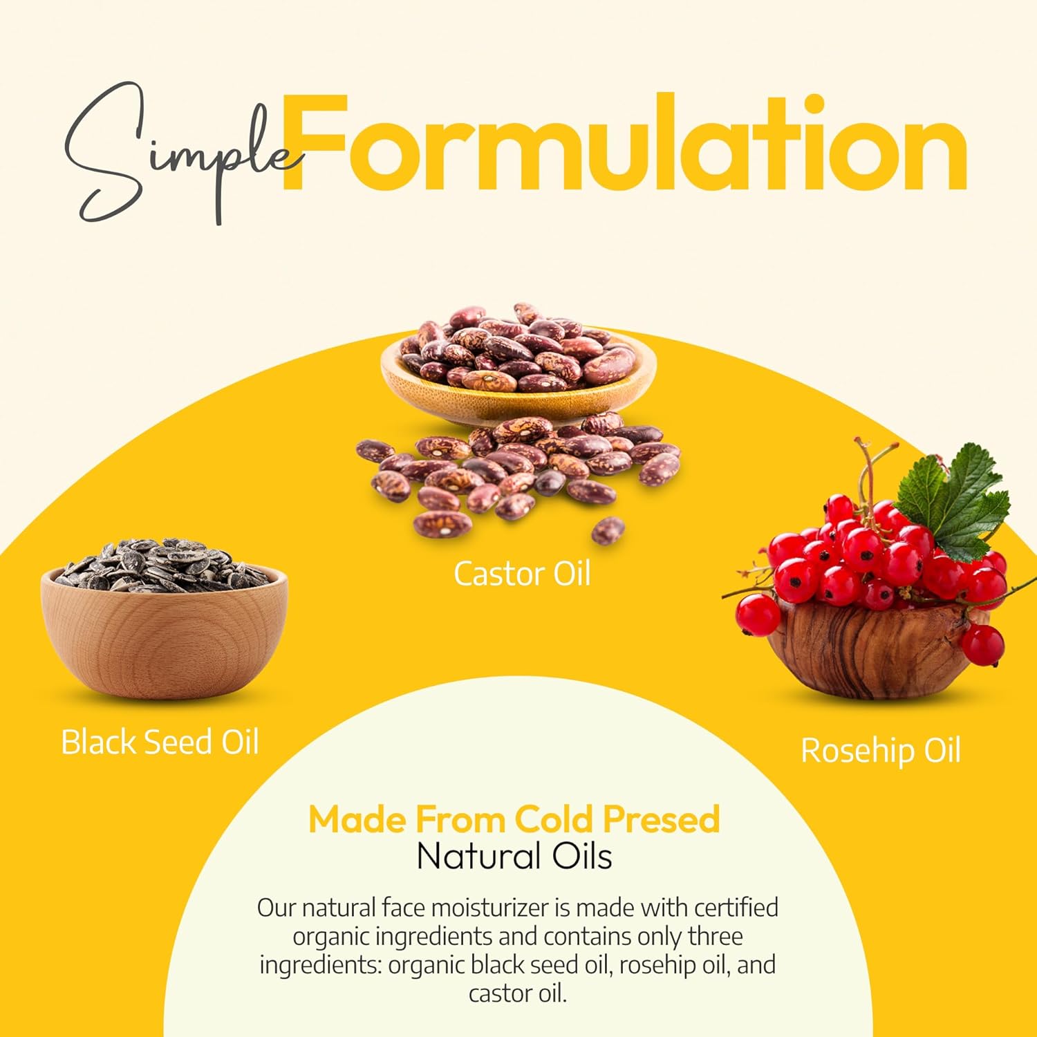 Organic Face Moisturizer with Castor, Rosehip, and Black Seed Oils 1 Fl Oz - Image 6