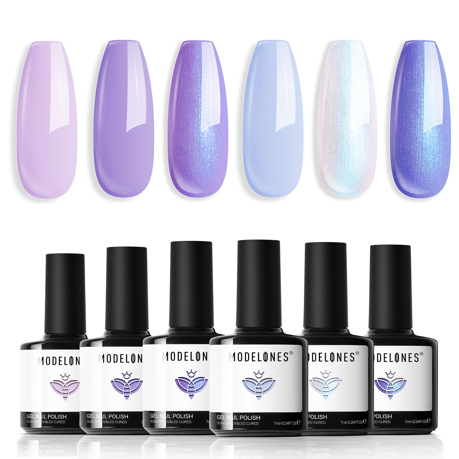 Modelones 6 Color Hema-Free Gel Nail Polish Set for Professional DIY LED Nail Art - Image 9