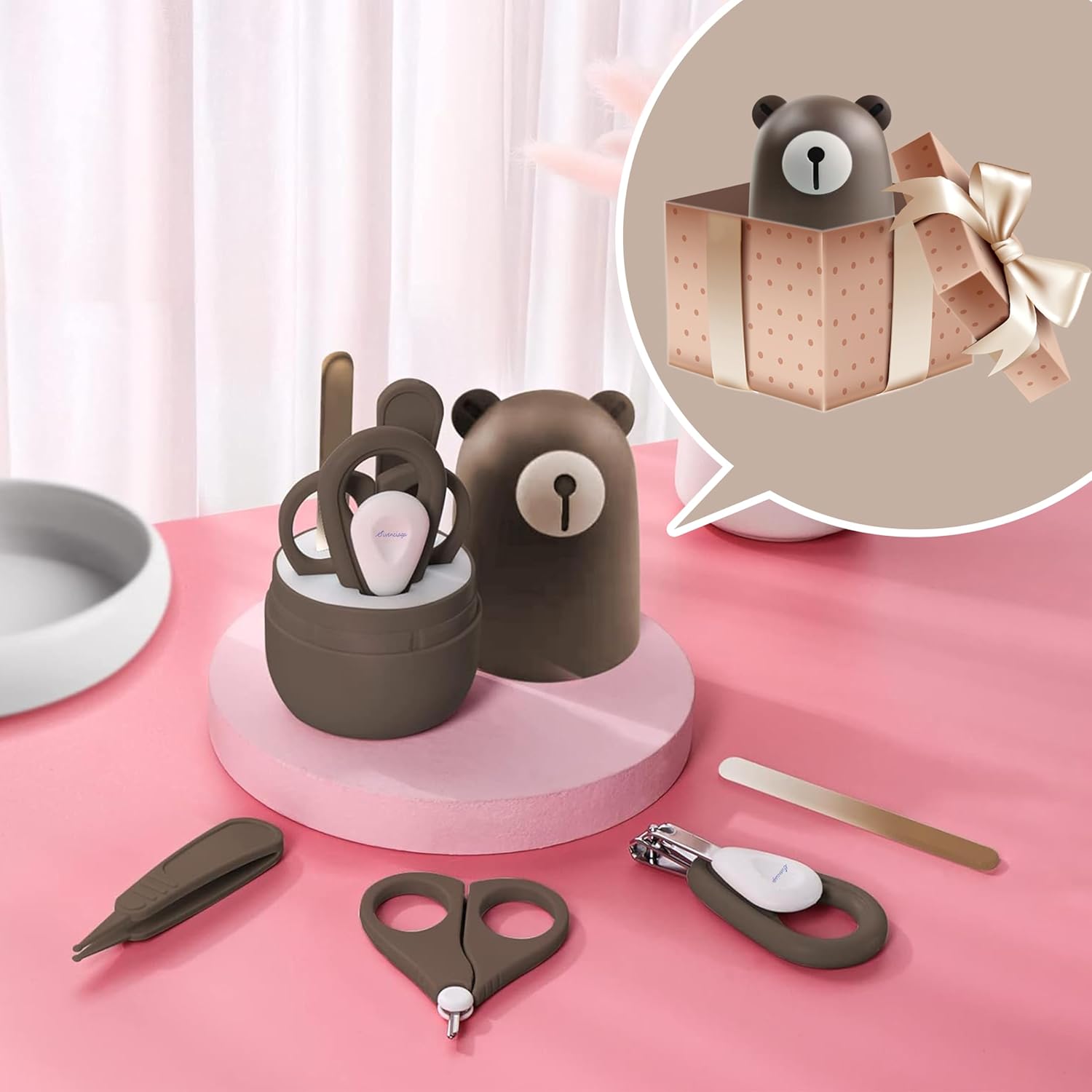 Newborn Baby Nail Clippers Set Manicure Pedicure Kit with Cute Case 0-12 Months - Image 4