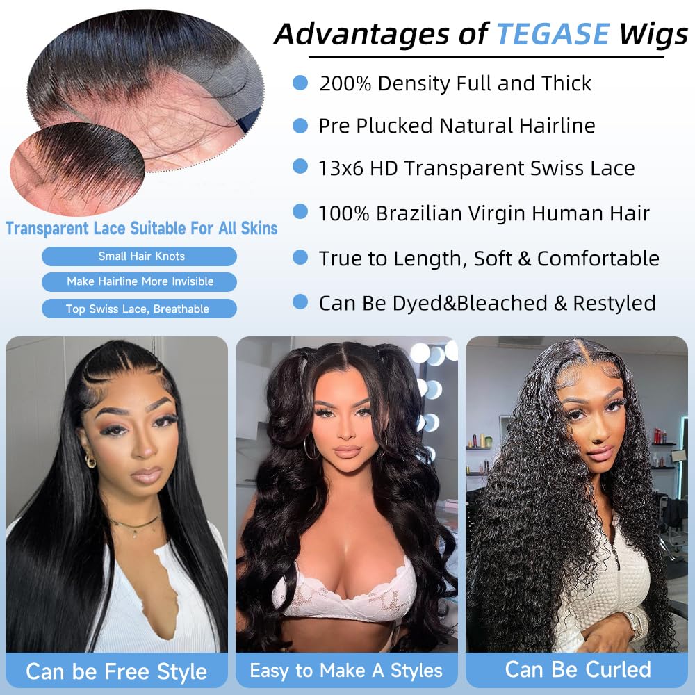 30 Inch 13x6 Lace Front Human Hair Wig 200% Density Body Wave with Baby Hair - Image 3