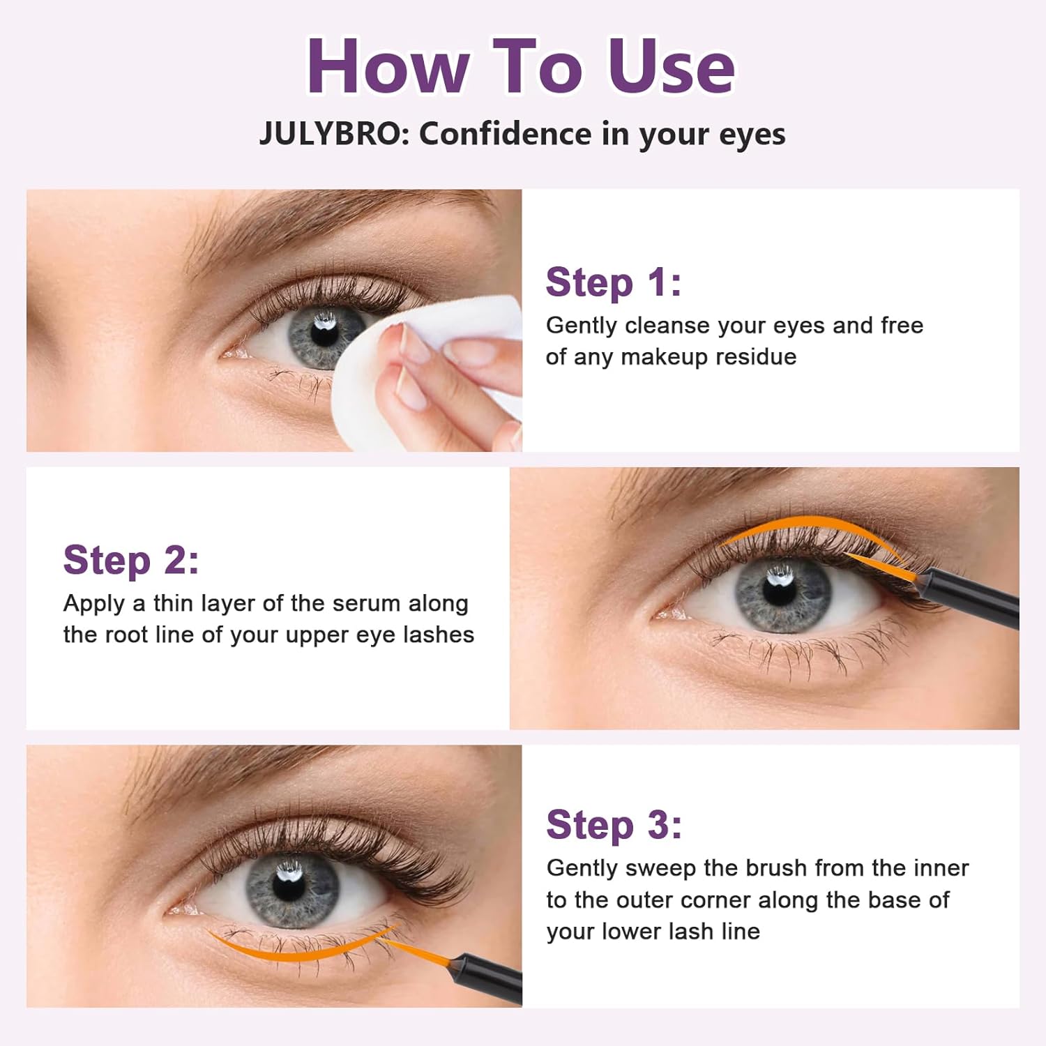 Vegan Cruelty-Free 3ML Eyelash Growth Serum for Longer Thicker Fuller Lashes - Image 5