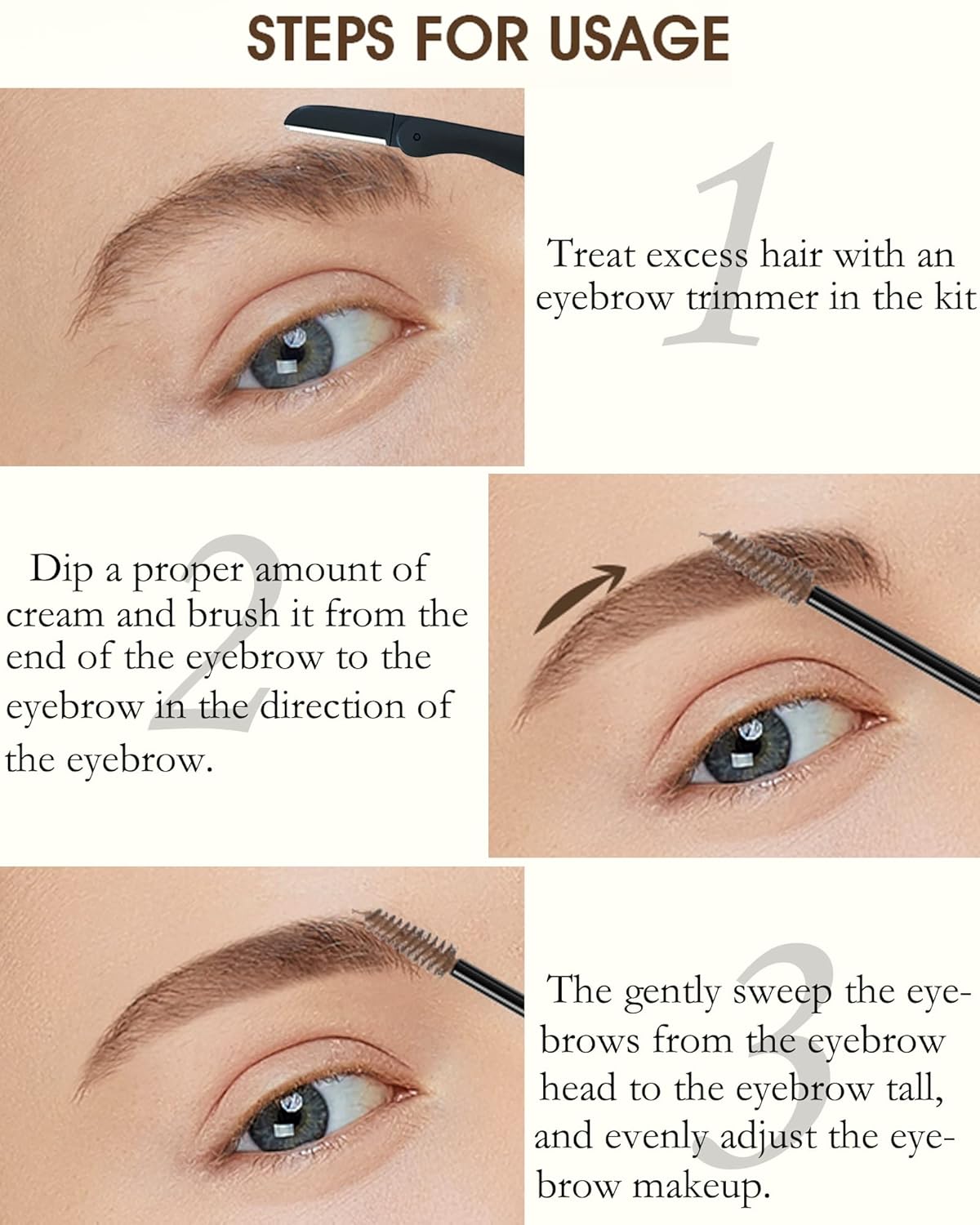 Long-Lasting Waterproof Tinted Brow Gel with Brow Razor Brush - 04 Dark Brown - Image 6
