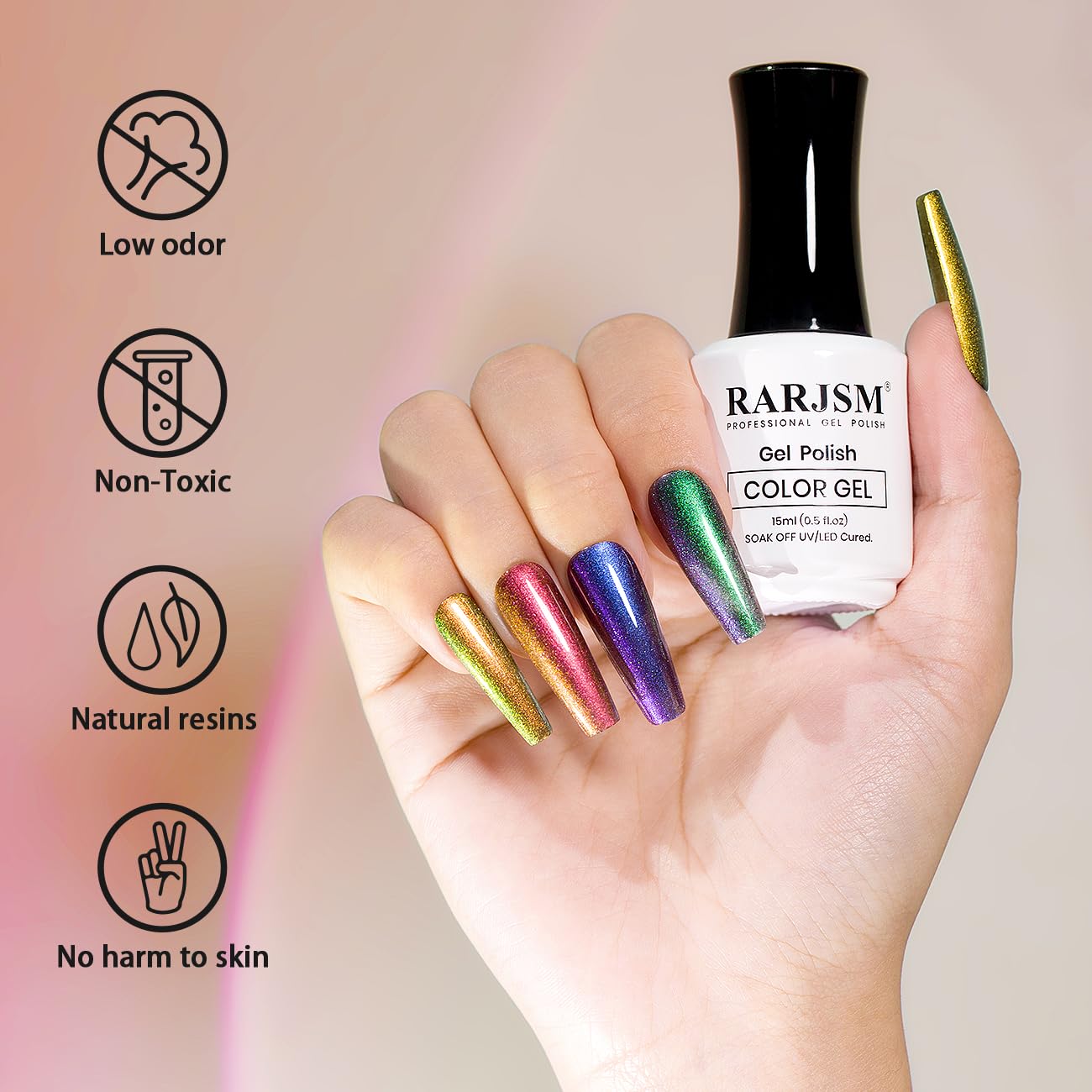15ml Chameleon Glitter Gel Nail Polish Purple Red Green Color Shift Varnish - Image 4