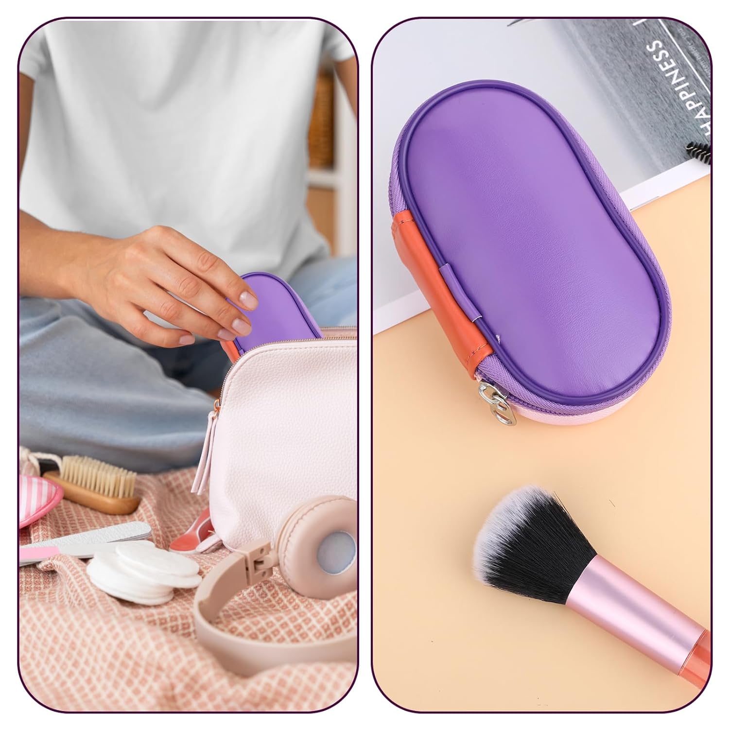 10 Piece Portable Travel Makeup Brush Set with Mini Brushes for Eyeshadow, Foundation, Blush - Image 5