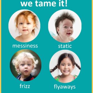 T is for Tame Toddler Hair Kit with Taming Cream, Hair Detangler Spray, Brush & Pouch - Anti Frizz Smoothing Styling Cream & Detangling Spray for Frizz Control, Flyaway, Curly, Static