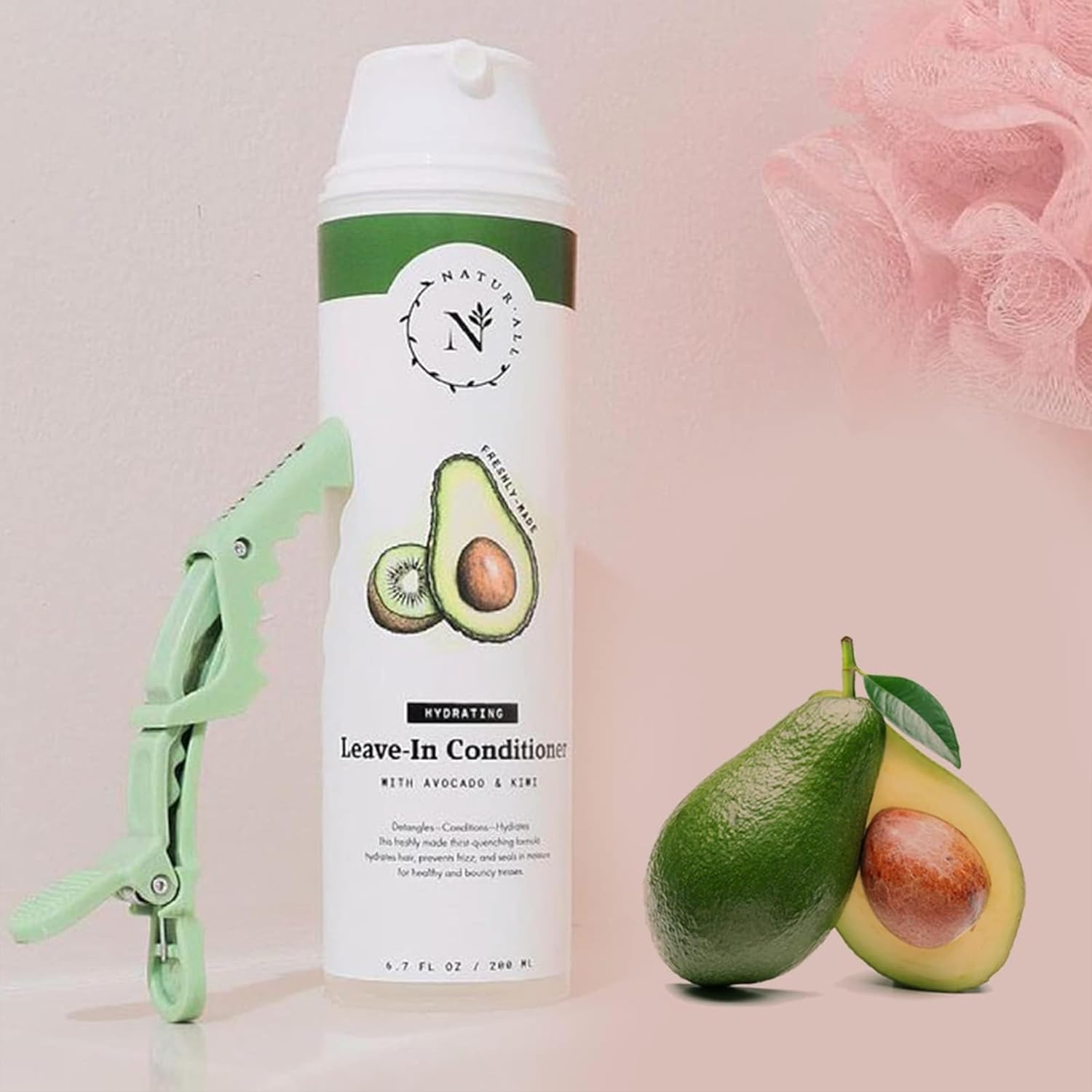 NaturAll Hydrating Avocado Leave-In Conditioner 6.7 oz Silicone-Free for Dry Curly Coily Hair - Image 8