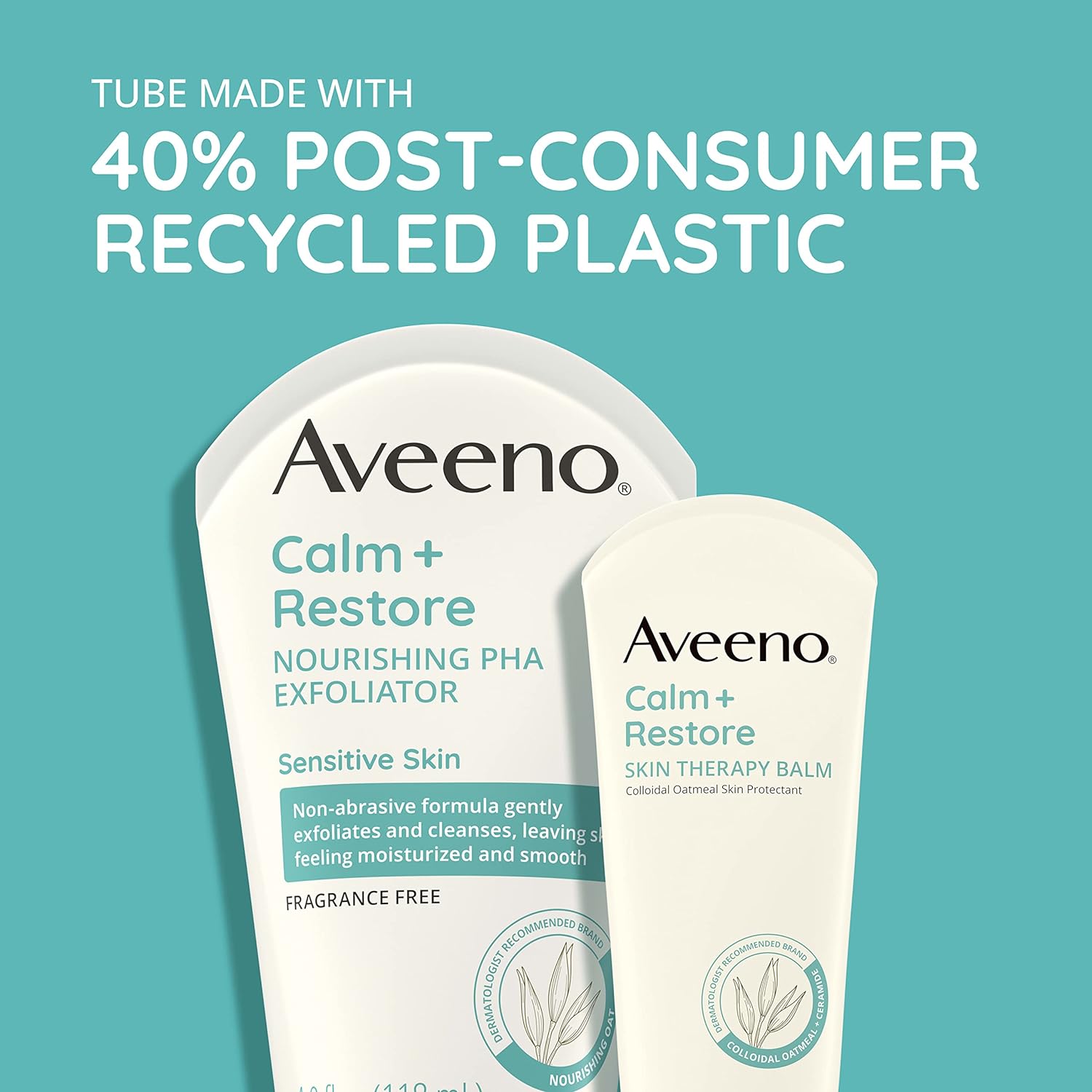 Aveeno Calm + Restore Nourishing PHA Facial Exfoliator Sensitive Skin Fragrance-Free 4 fl. oz - Image 3