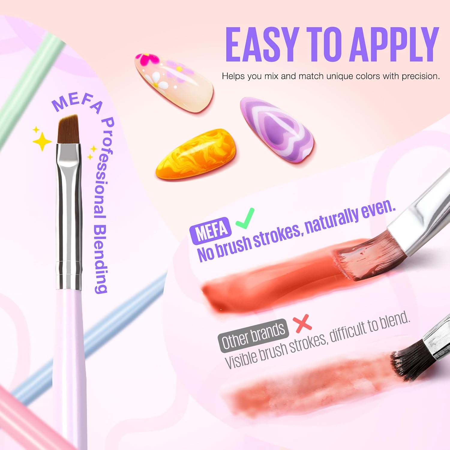 MEFA 8-Piece Nail Art Brush Set for Home Gel Polish and Liner Designs - Image 6