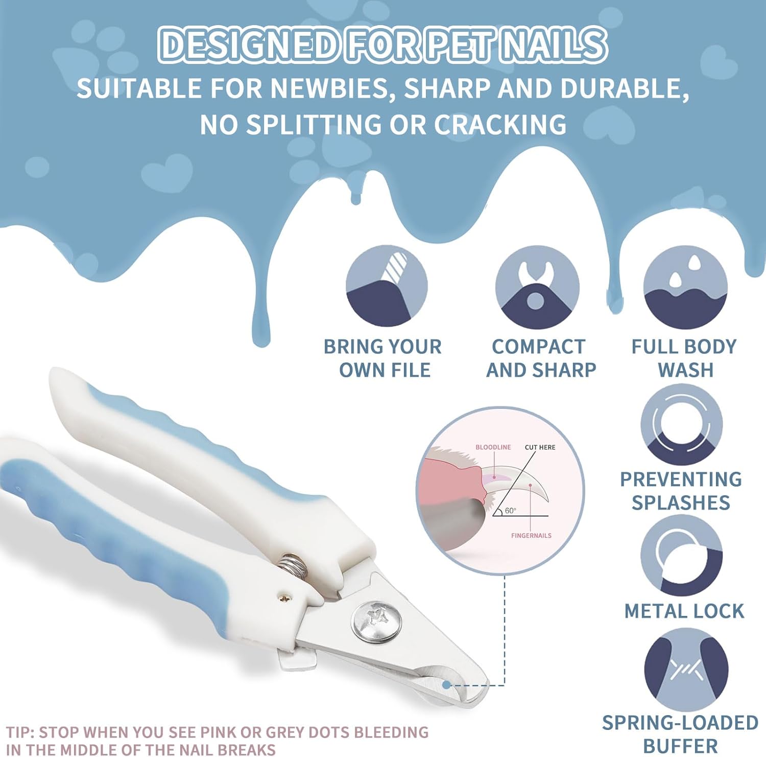 Cat and Dog Nail Clippers with Safety Guard 2Pcs, Sharp and Safe Pet Nail Trimmer with Nail File - Image 5