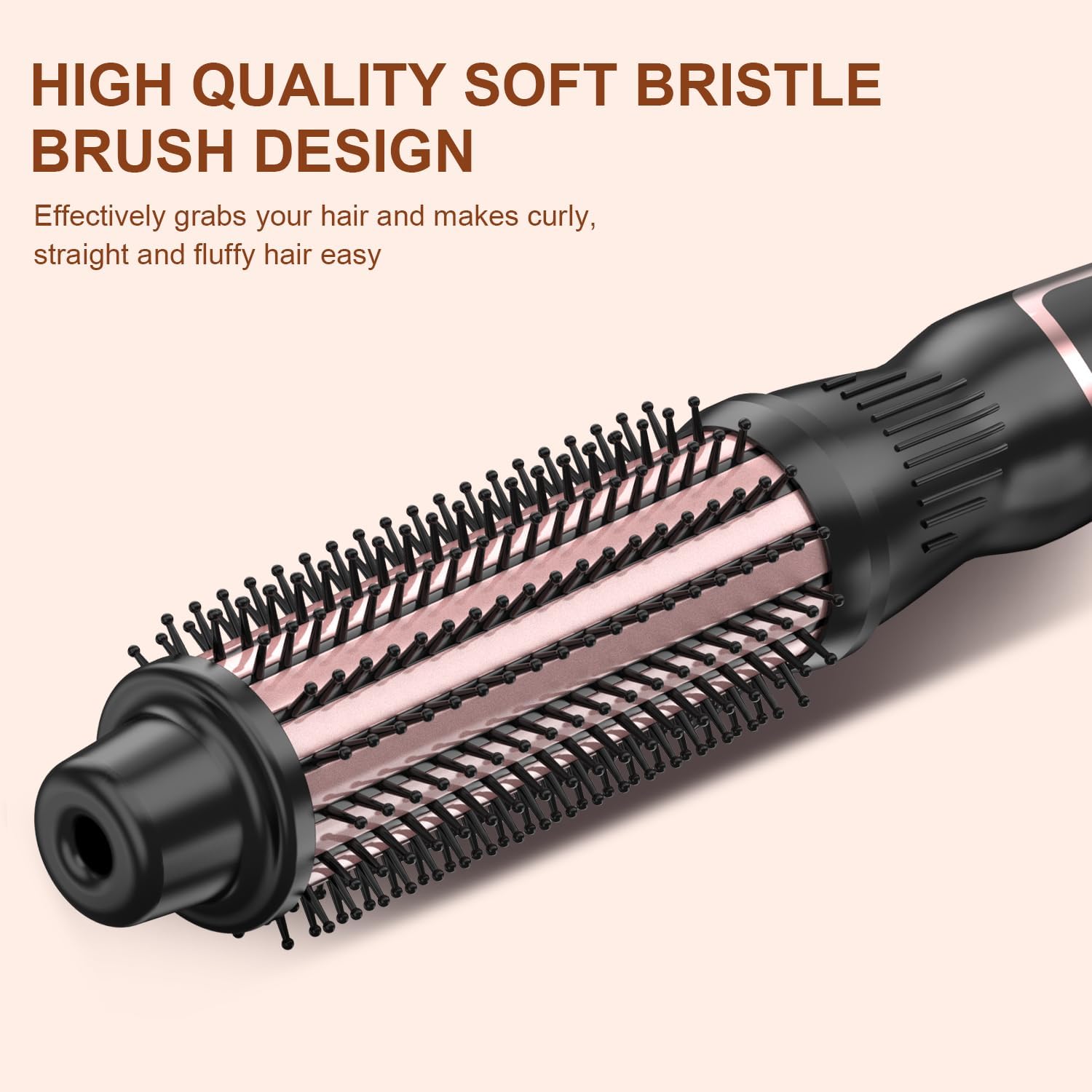 1.25 Inch Adjustable Temperature Heated Round Brush for Smooth Curls Travel-Friendly - Image 4