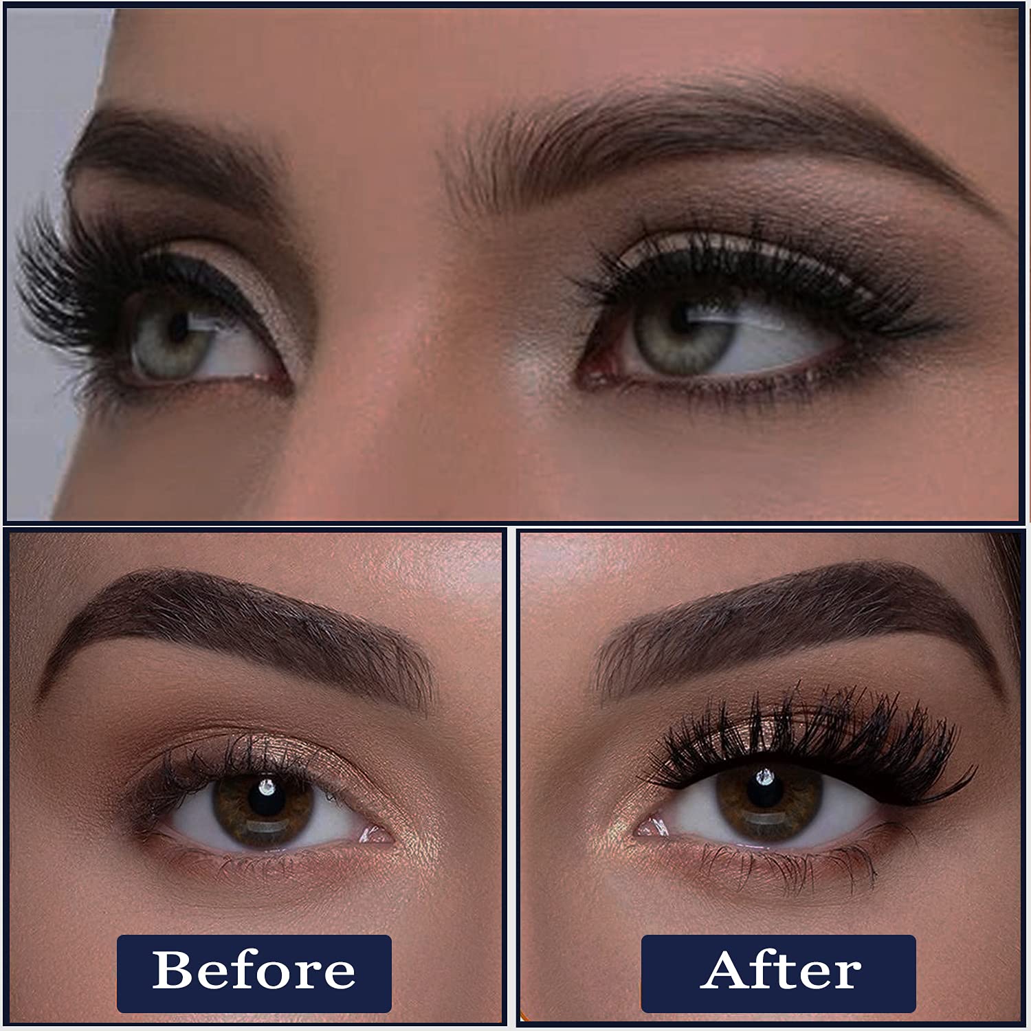 10 Pairs Natural Looking Magnetic Eyelashes Kit with Waterproof Eyeliner - Image 5