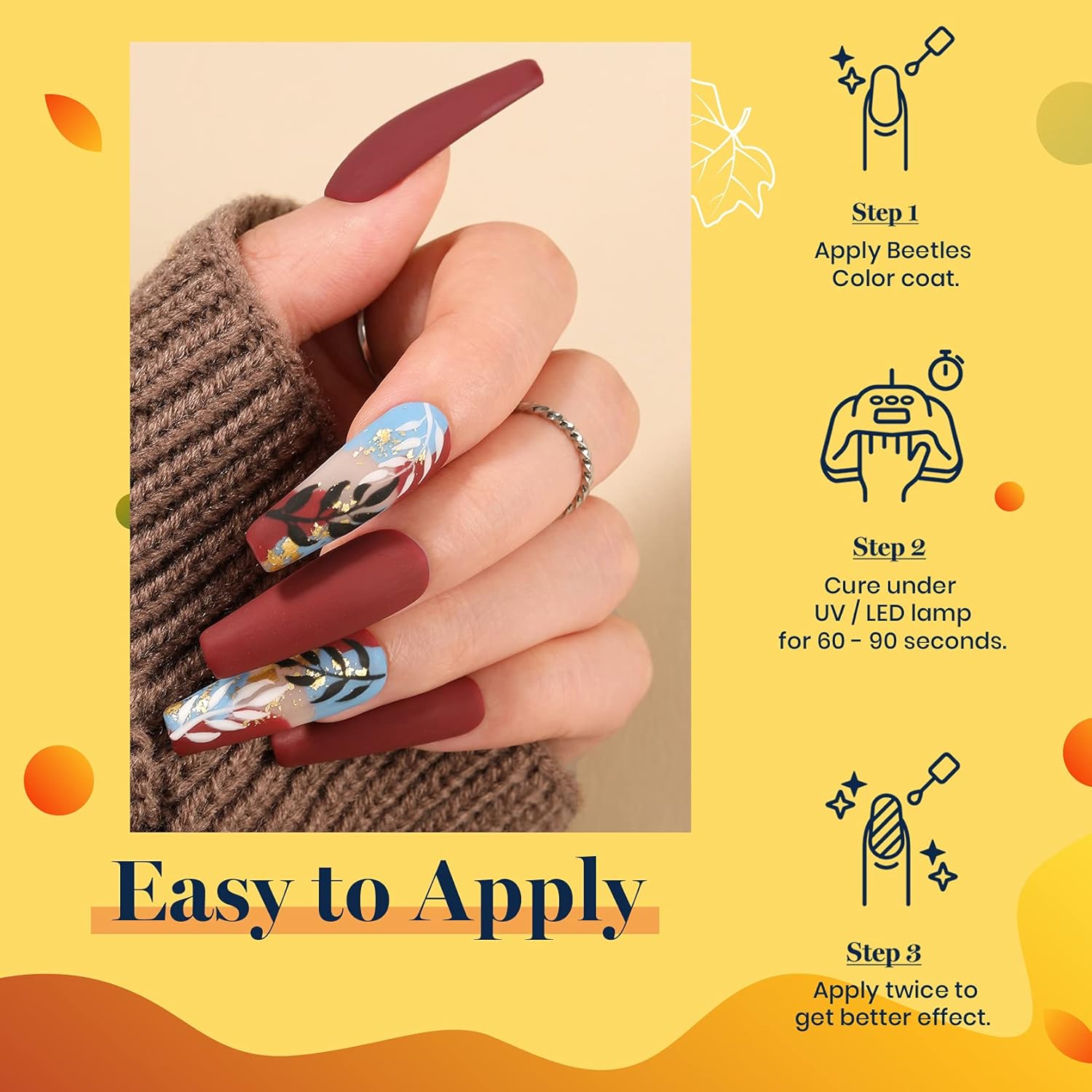 Beetles 6-Color Gel Nail Polish Set for Home Manicure, UV LED Cured, Gift for Women - Image 4