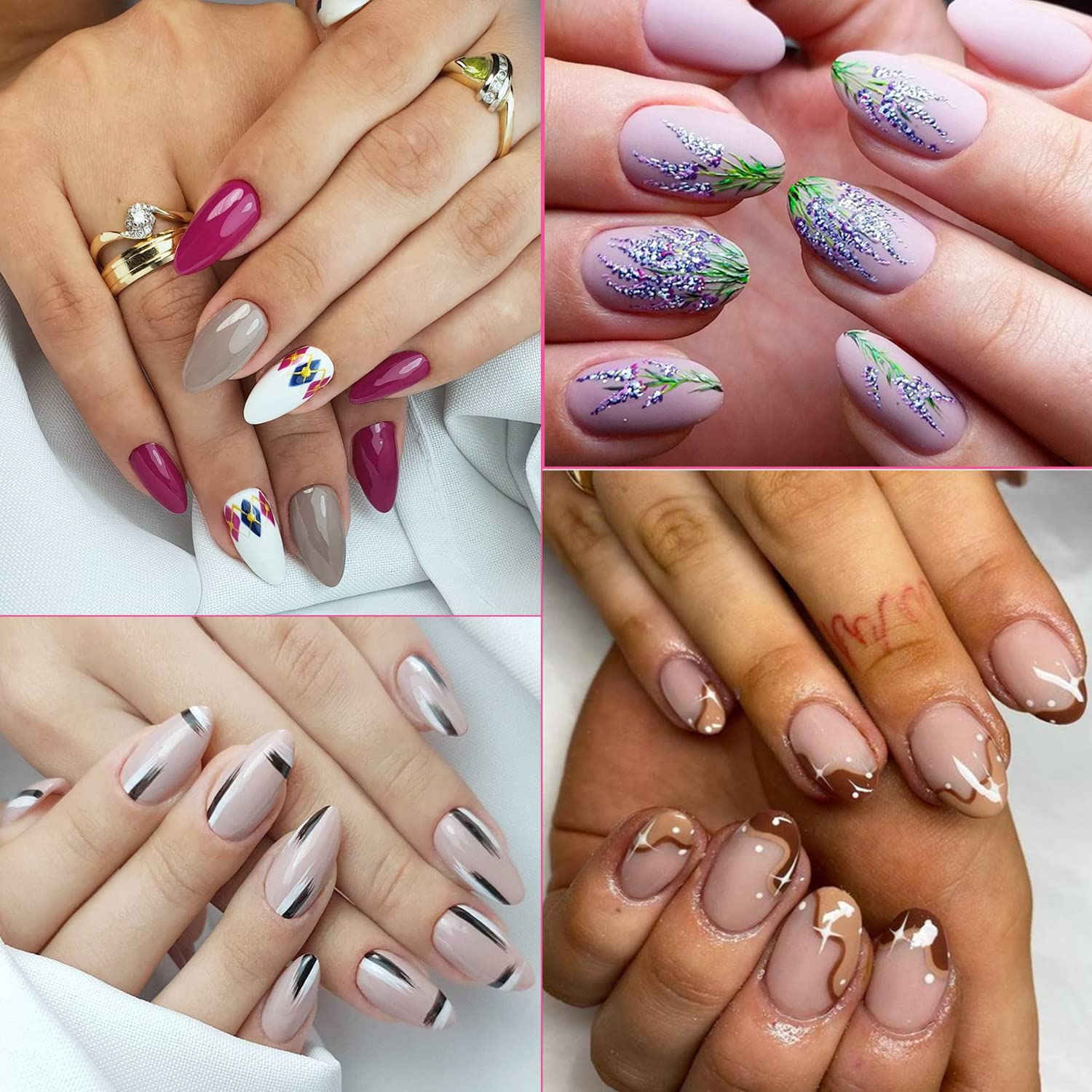 120Pcs Soft Gel Short Almond Fake Nails Half Matte Full Cover Press-On Tips - Image 2