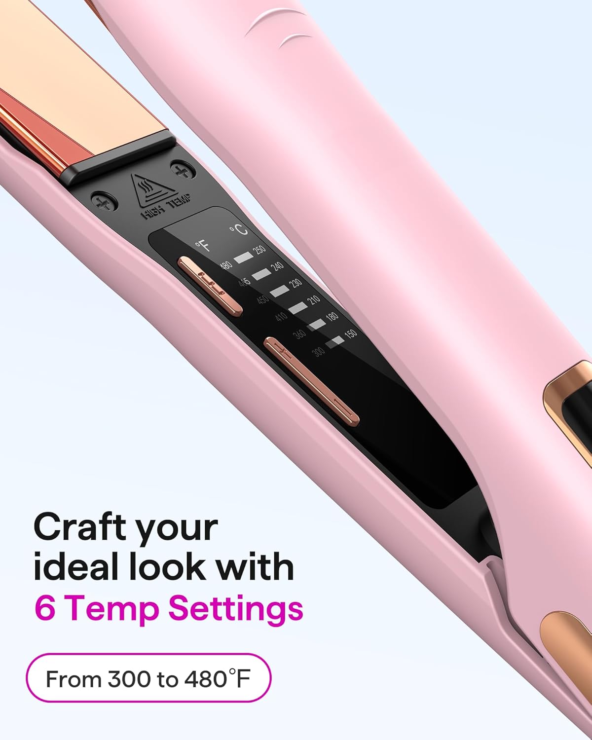 Wavytalk Professional 2-in-1 Titanium Flat Iron and Curler, 1.18 Inch Barrel, Fast Heat Up - Image 6