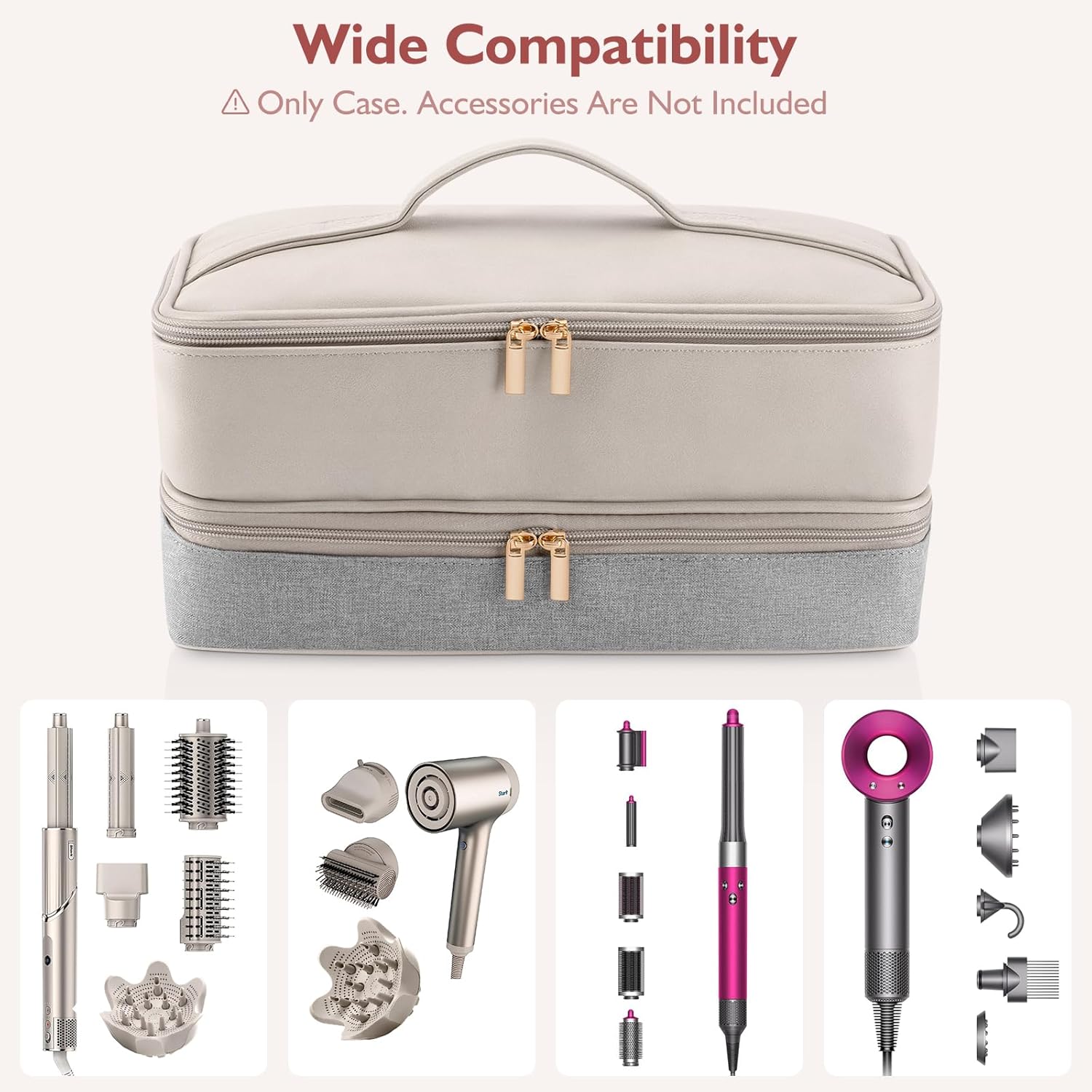 Flexstyle and Revlon Styler Travel Carrying Case Double-Layer Storage Bag for Hair Dryer and Accessories - Image 4