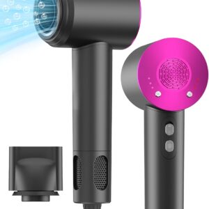 Hair Dryer, Ionic Blow Dryer, 150,000 RPM Professional Hairdryer for Fast Drying, 3 Temps 3 Speeds Portable Hair Blow Dryer with Magnetic Nozzle, Hairdryer for Women Man All Hair Types