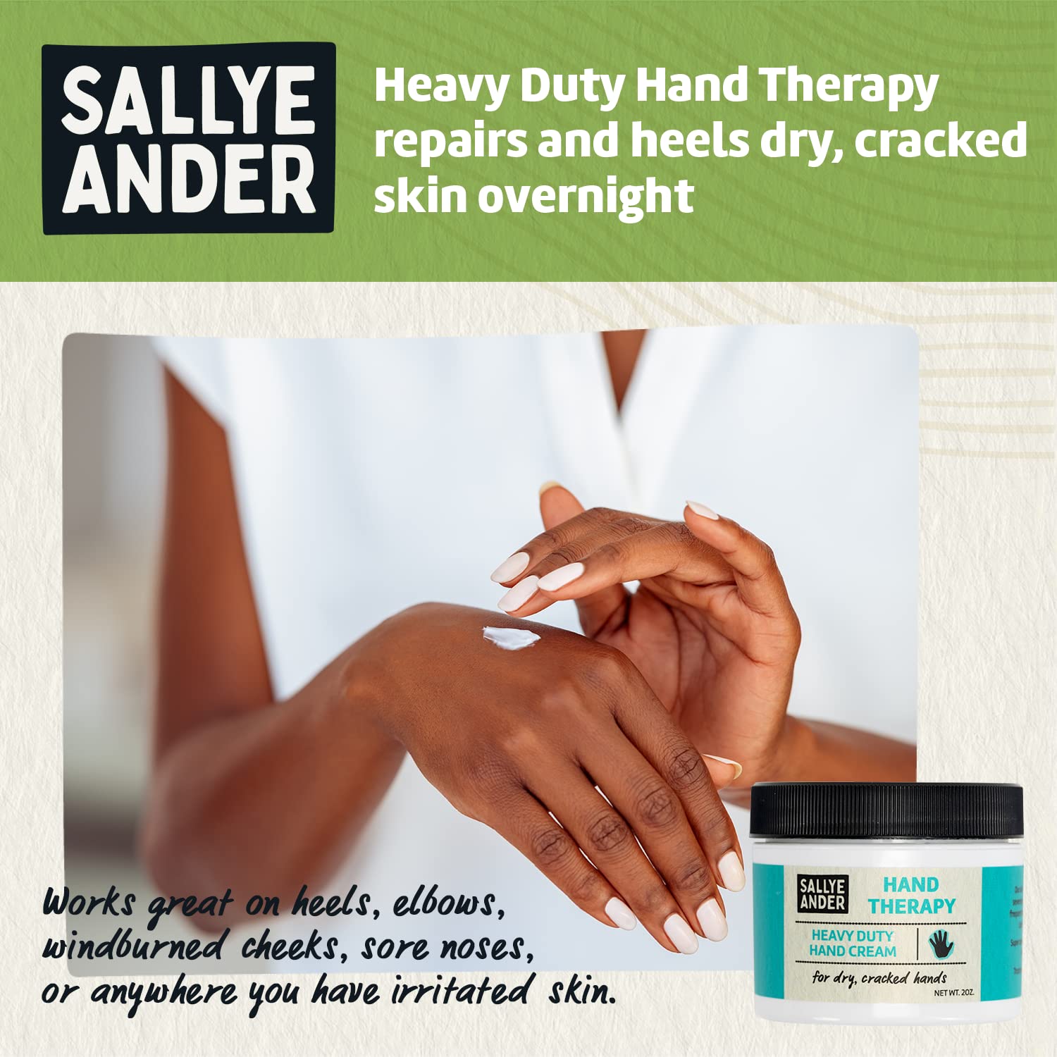 SALLYEANDER Natural Bug Repellent Anti-Itch and Hand Therapy Cream 2 Pack Bundle Safe for Kids - Image 2