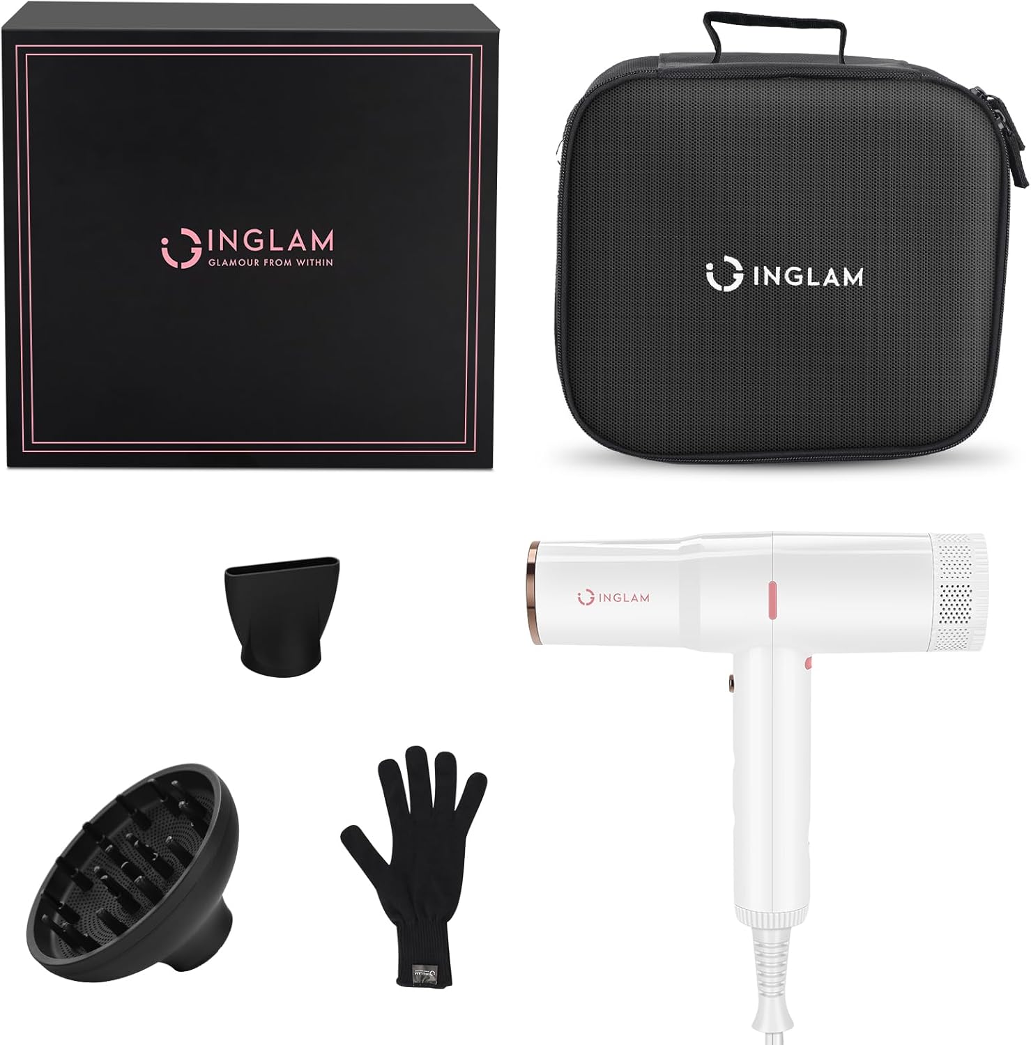 IG INGLAM Professional Ionic Lightweight Hair Dryer 110,000 RPM with 3 Heat Speed Settings - Image 8