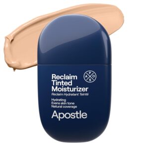 APOSTLE Reclaim Tinted Moisturizer for Men (9 Kingston) - Niacinamide, Vitamin E, Squalane, Hyaluronic Acid, Tinted Face Moisturizer For Men. Hydrates, Evens Skin Tone, Reduces Fine Lines, 1 Fl. Oz.