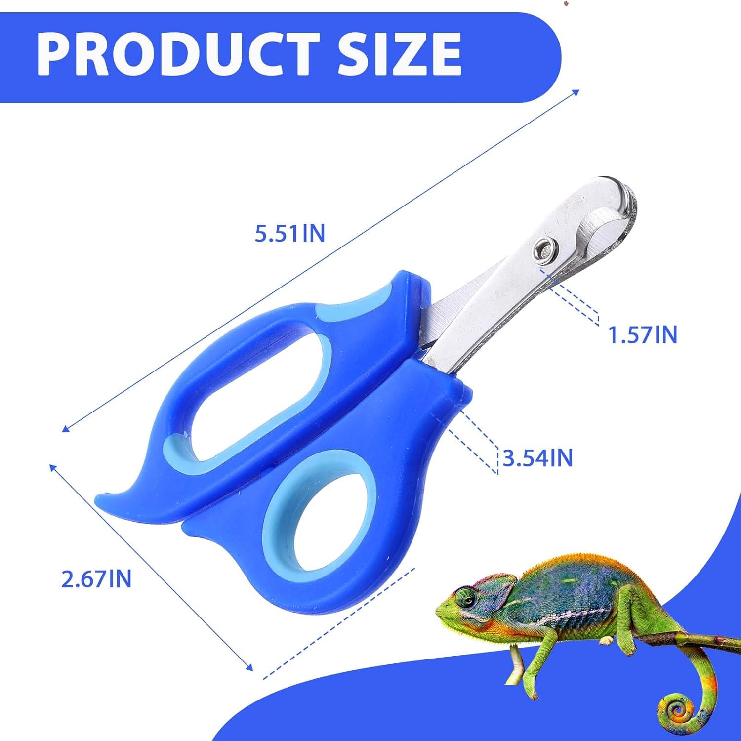 Stainless Steel Small Pet Nail Clippers Angled Edges for Cats and Bearded Dragons - Image 2