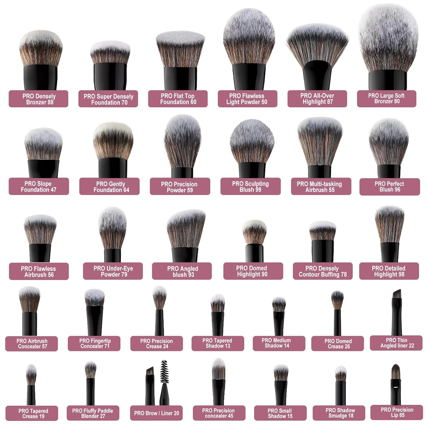 Bueart Design 32-Piece PRO Grade Makeup Brush Set with Large Holder and Ultra-Soft Bristles - Image 2