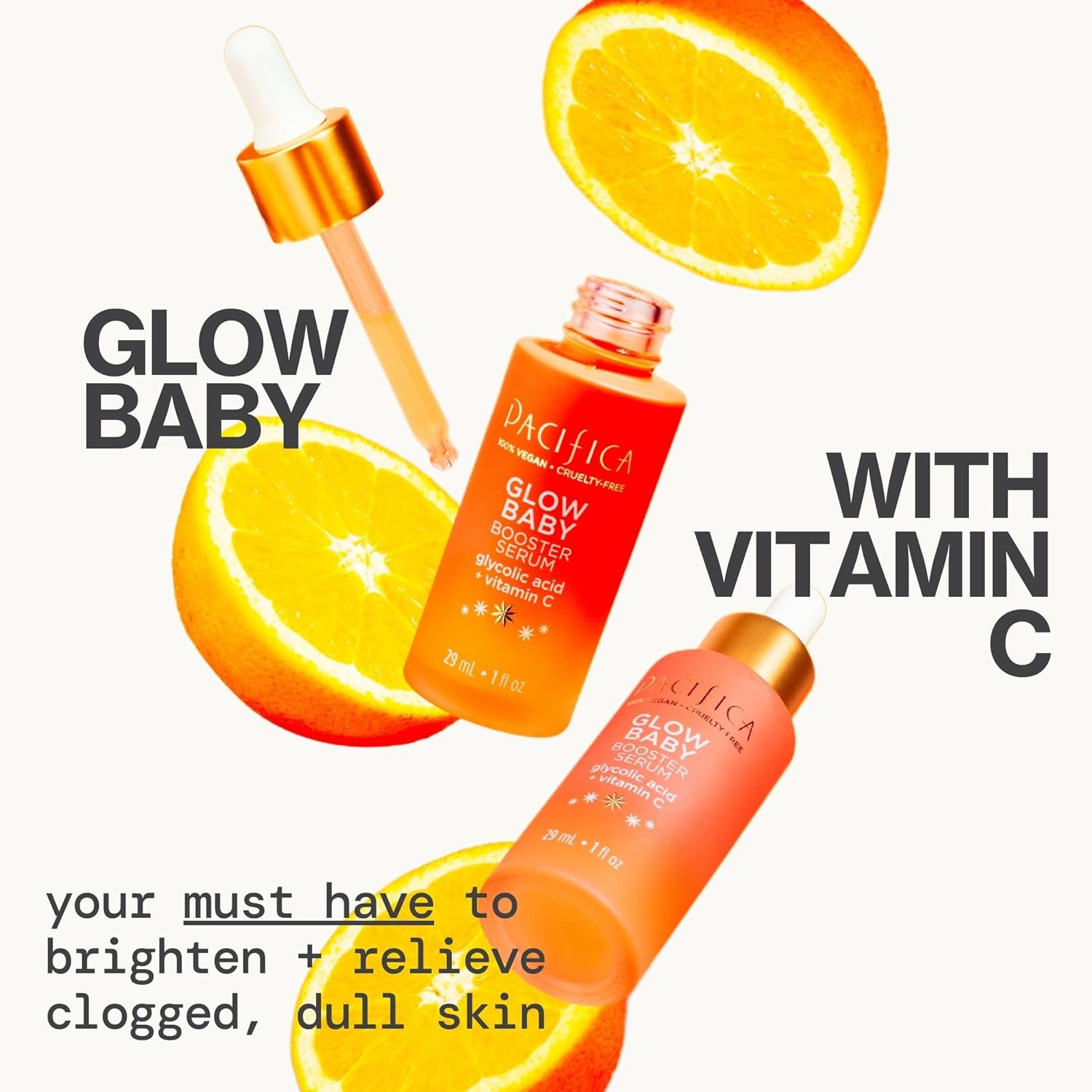 Pacifica Glow Baby Booster Vitamin C Face Serum 1 oz with Glycolic Acid Fragrance-Free Vegan - Image 7