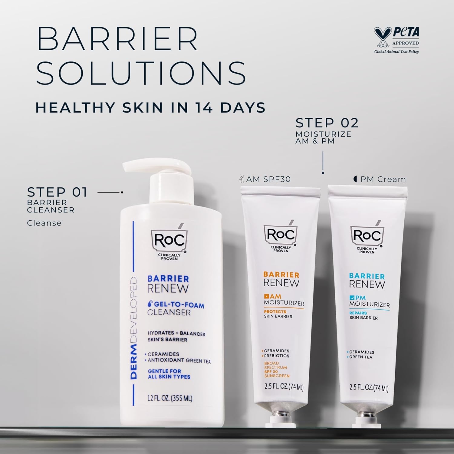 RoC Barrier Renew Day Cream SPF 30 2.5 oz with Ceramides, Prebiotics, and Retinol Eye Cream Packette - Image 7