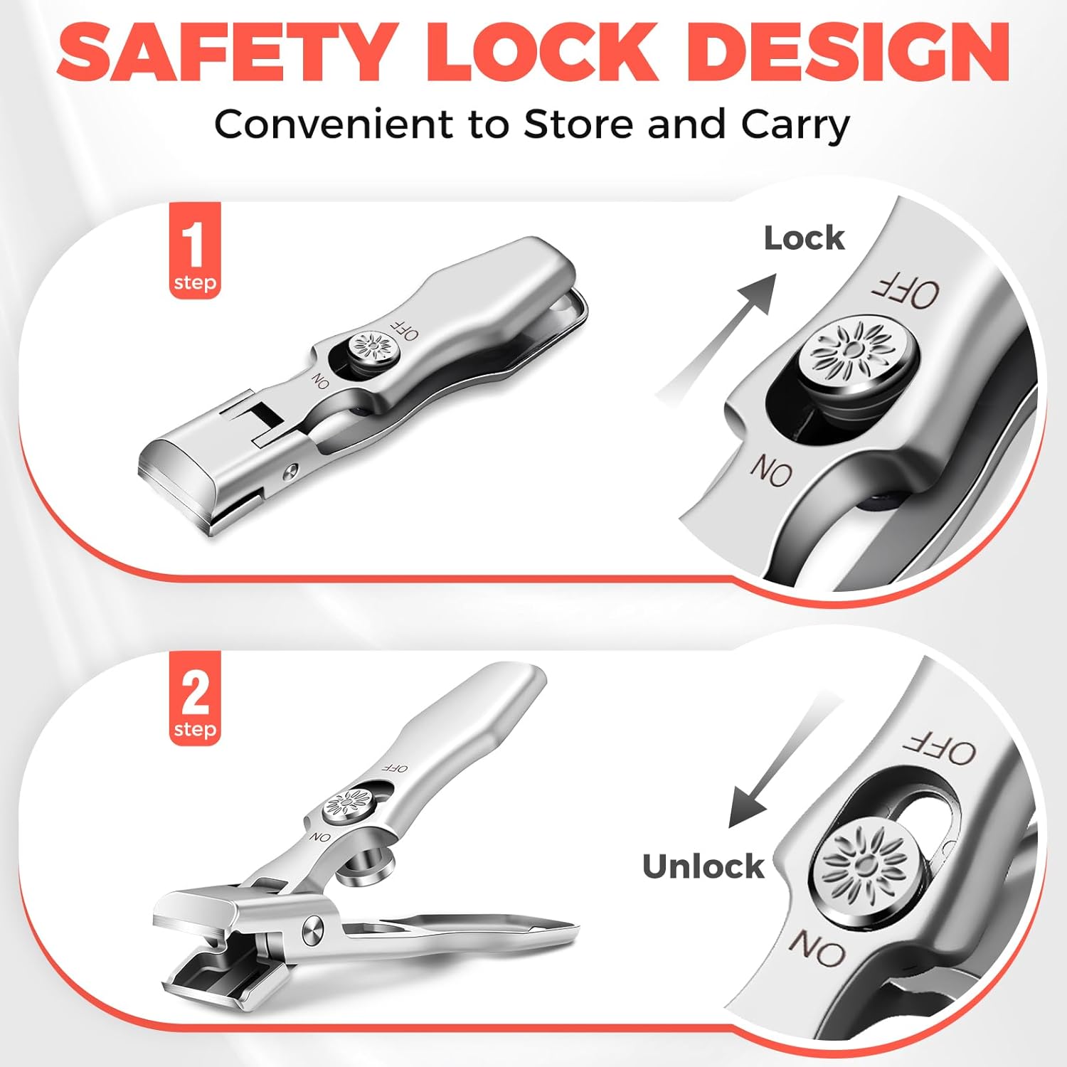Durable Toenail Clippers with Catcher for Thick Nails and Extended Grip - Image 5