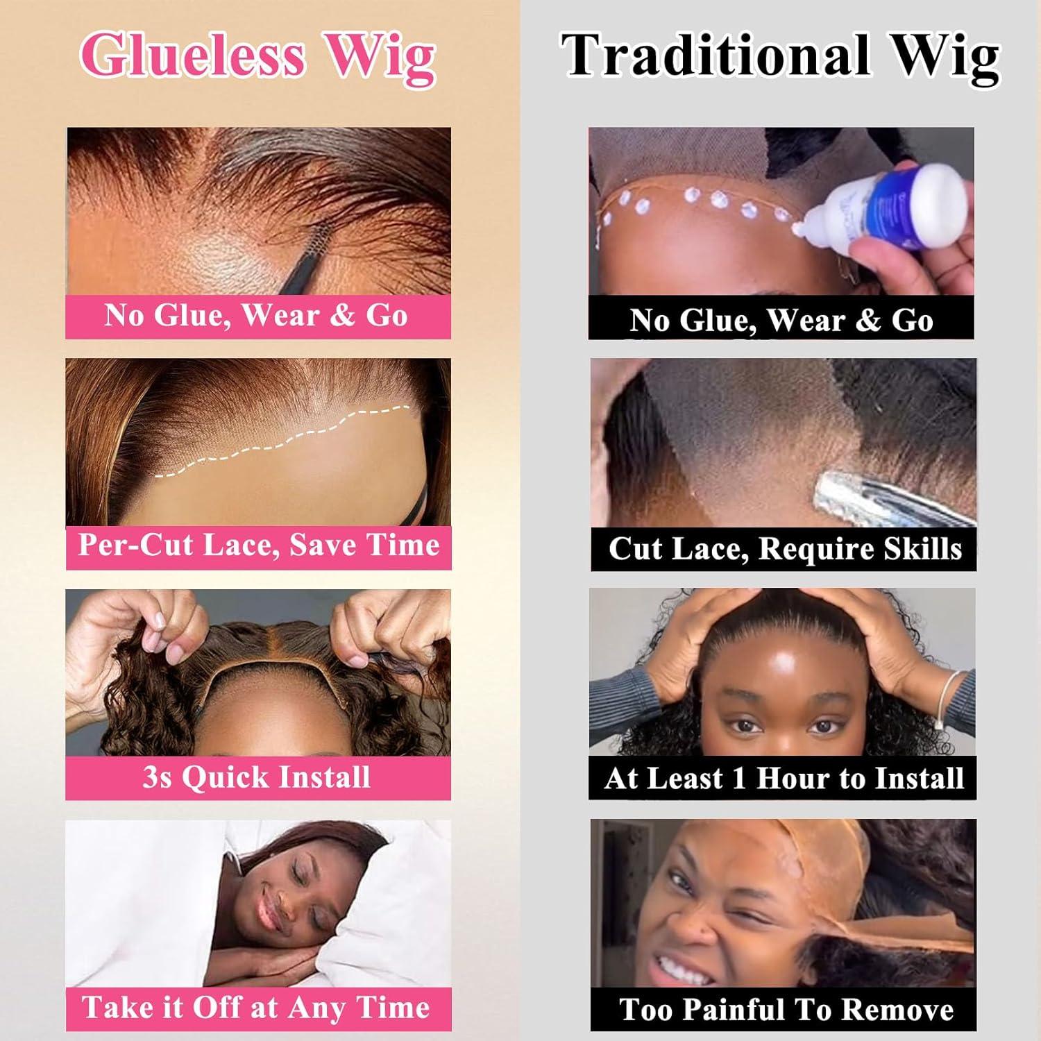 14 Inch Water Wave Chocolate Brown Curly #4 Human Hair Glueless Lace Front Bob Wig - Image 5