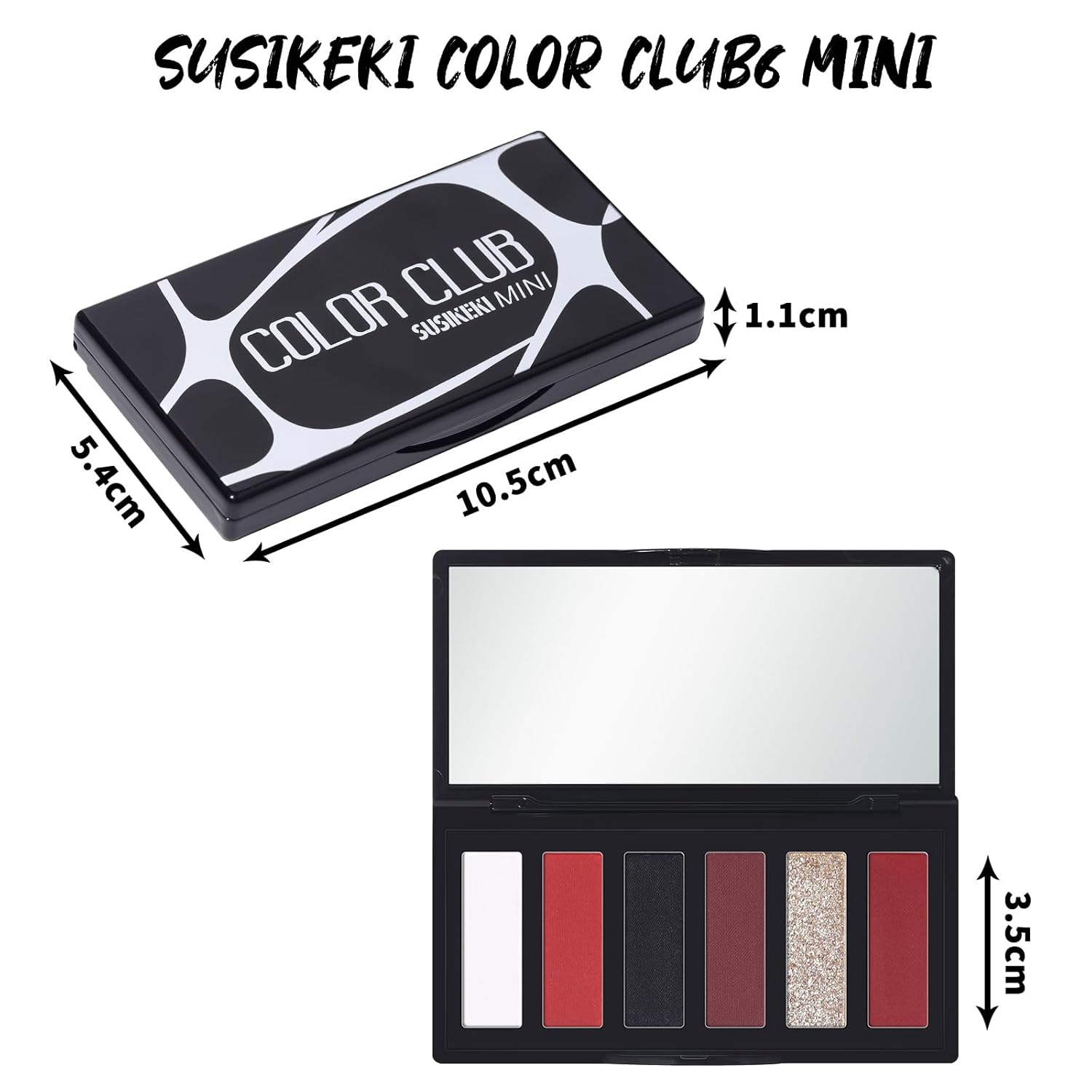 Red Eyeshadow Palette 6 Highly Pigmented Matte Shimmer Colors Travel Size - Image 8