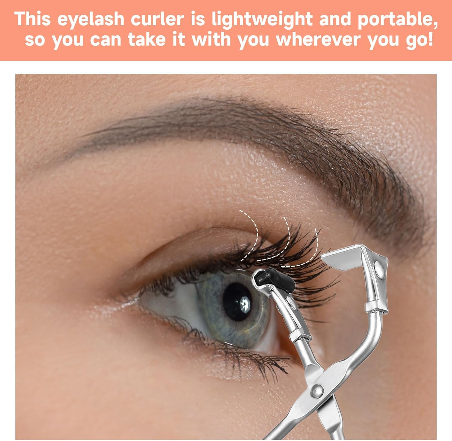 2 Pack Silver Mini Eyelash Curler Set with Silicone Pads for All Eyelash Shapes - Image 5