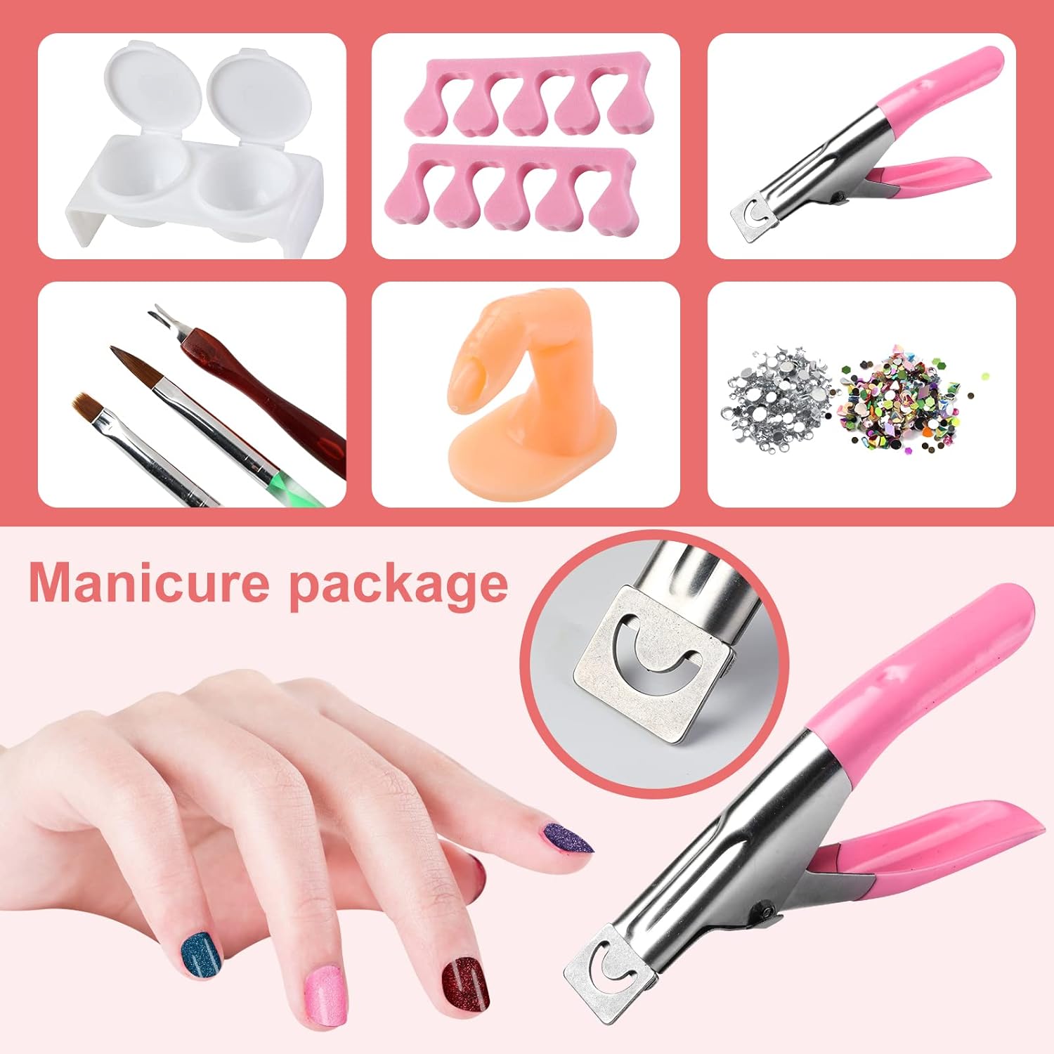 BLIFF Acrylic Nail Kit for Beginners with 12 Glitter Powders and Nail Art Tools - Image 4