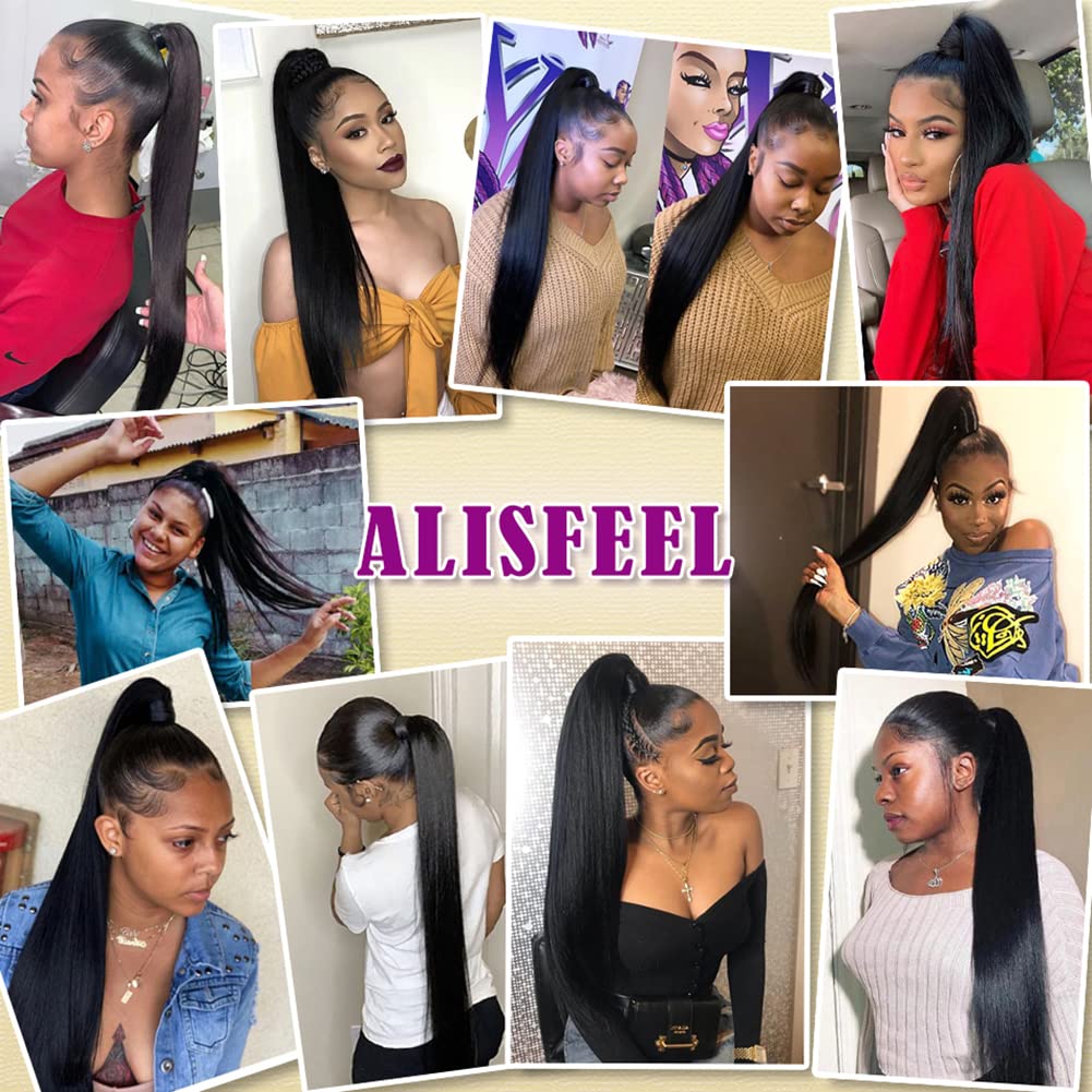 18 Inch 110g 10A Brazilian Straight Clip-In Human Hair Ponytail Extensions - Image 6