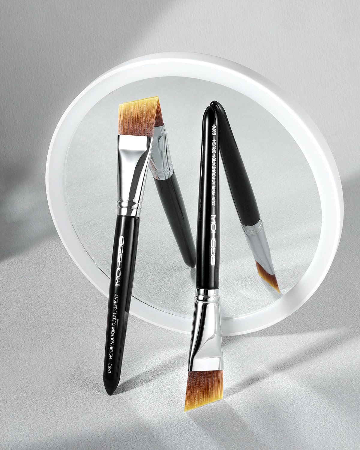EIGSHOW Vegan Synthetic Bristles Flat Foundation Brush for Liquid and Cream Makeup - Image 8