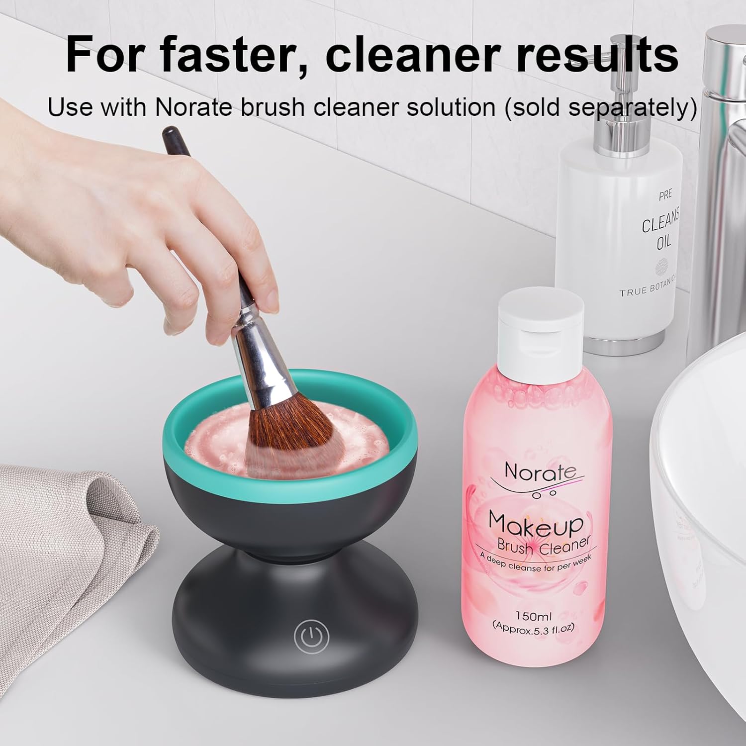 Norate Electric Makeup Brush Cleaner Machine for Fast Deep Cleaning All Brush Sizes Used - Image 6