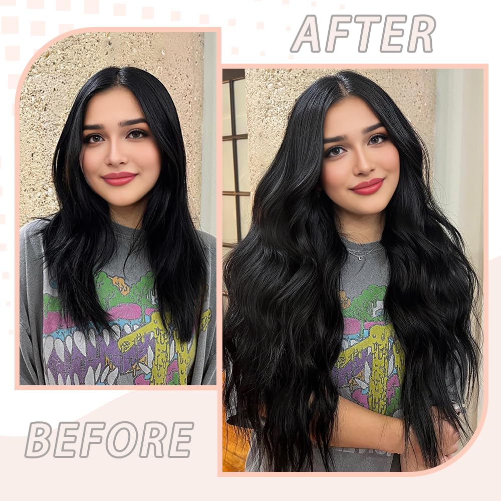 Tape in Hair Extensions 18 Inch 20pcs Natural Black Remy Straight Human Hair - Image 4