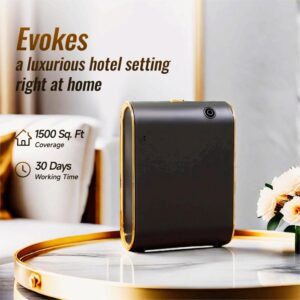 Scent Air Machine Waterless Essential Oil Diffuser - 1500 Sq Ft Coverage, Smart Cold Air Technology, Bluetooth Hotel Collection Diffuser for Home & Commercial Use (Black)