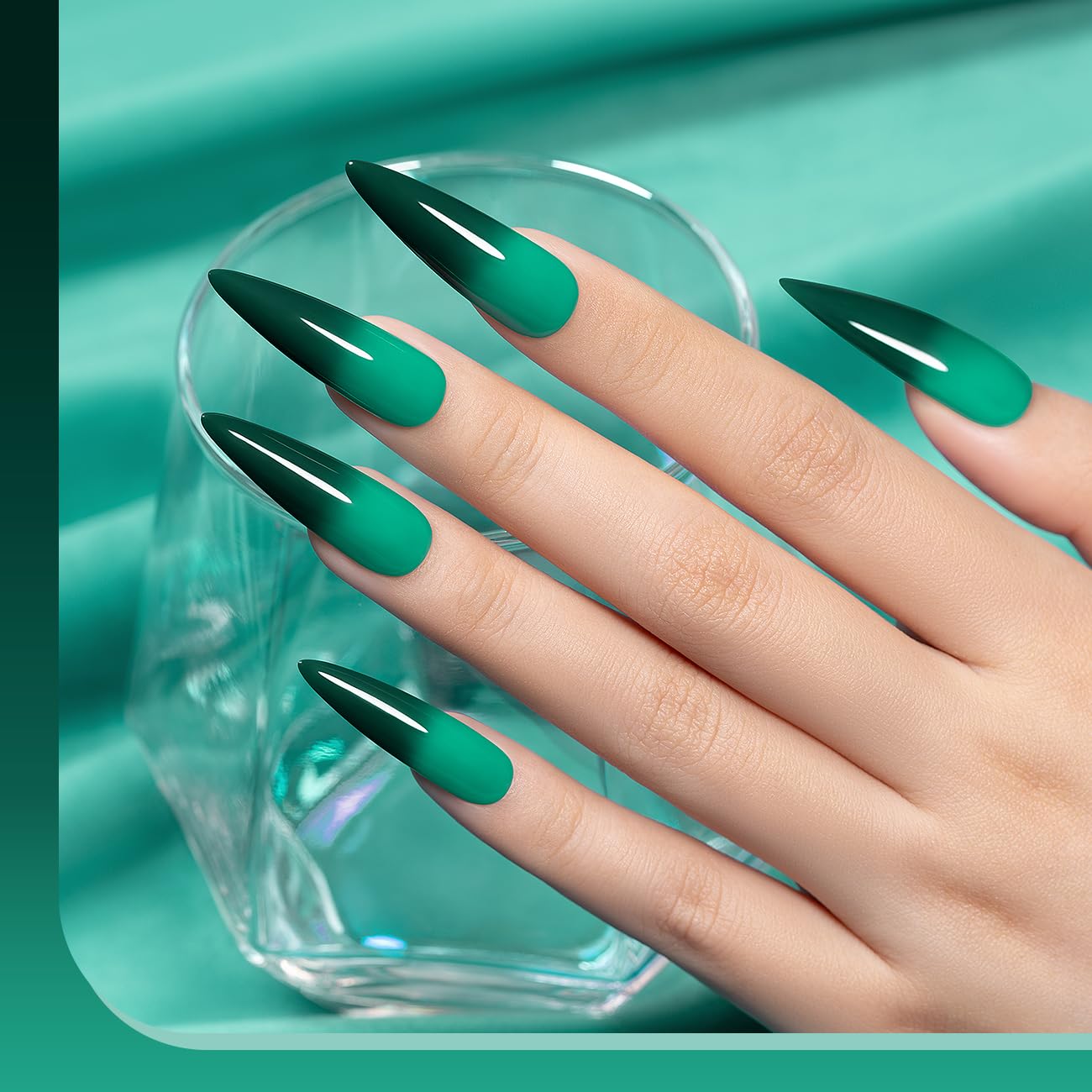 RARJSM 15ML Chameleon Gel Nail Polish Bright to Dark Green for DIY Art - Image 3