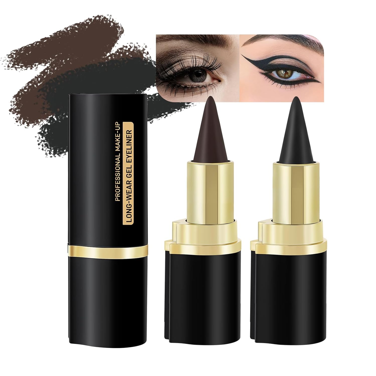 Lucoss Black Gel Eyeliner Pencil - Waterproof, Smudge Proof, Face Paint Stick for Women