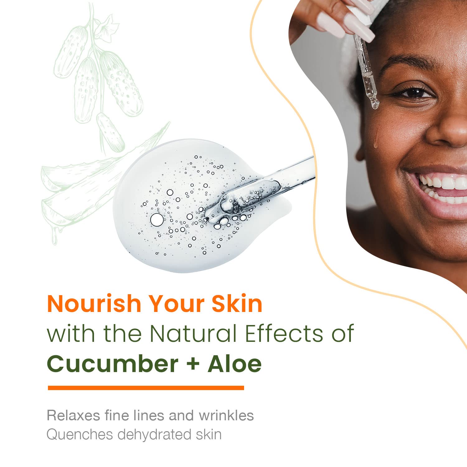 Cucumber & Aloe Face Serum 1.69 oz Hydrates Dry Skin Reduces Redness Cruelty-Free - Image 2