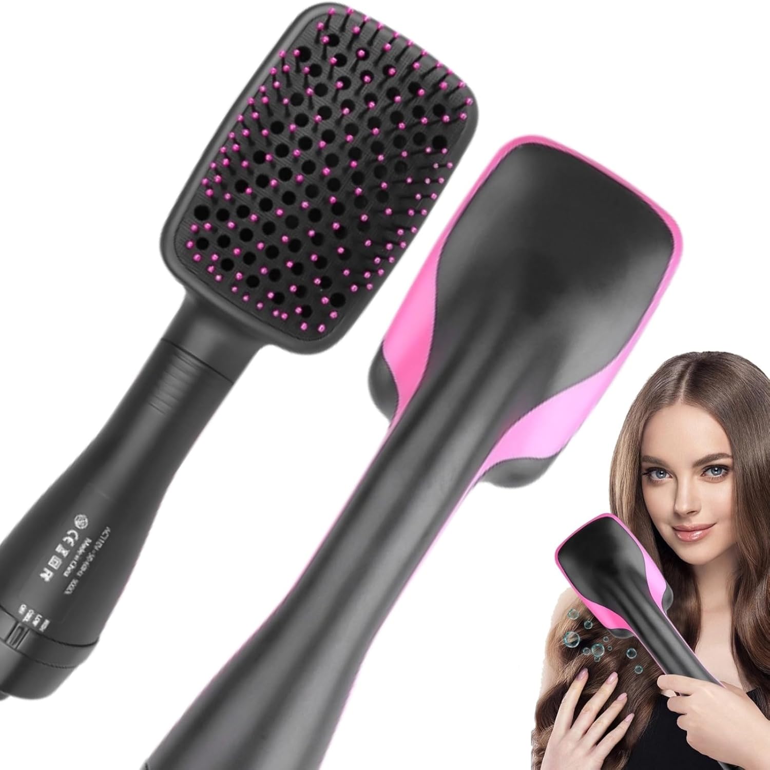 Hair Dryer and Blow Dryer Brush in 1, Negative Ion Hair Dryer Brush, 1Step Ionic Hair Straightener Brush Hair Dryer Hot Air Brush, Hair Styling Tool Straightening Drying Smooth Hair for All Hair Types