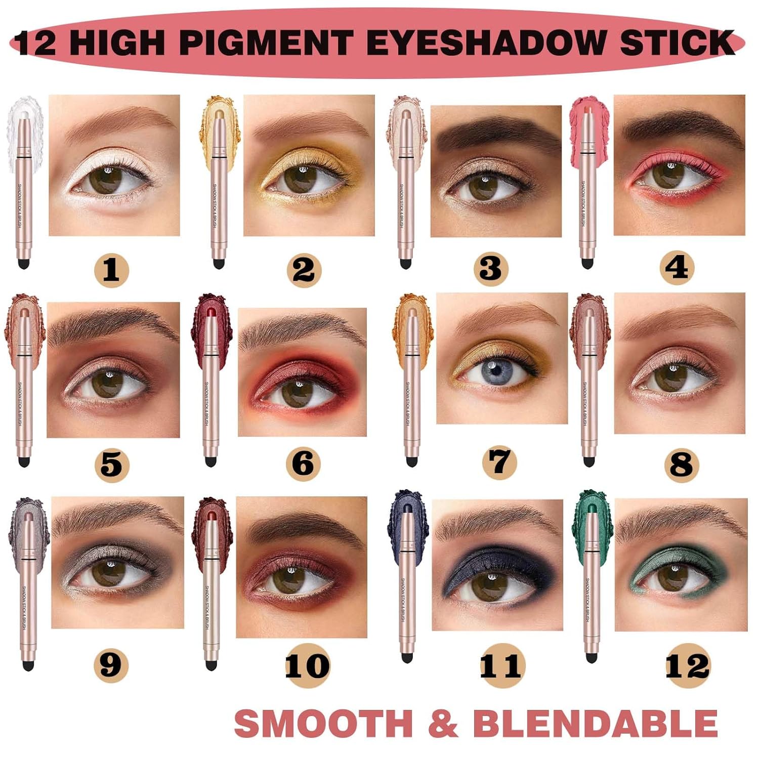 Shimmering Green Eyeshadow Stick Waterproof Cream Pencil for Multi-Dimensional Looks - Image 4