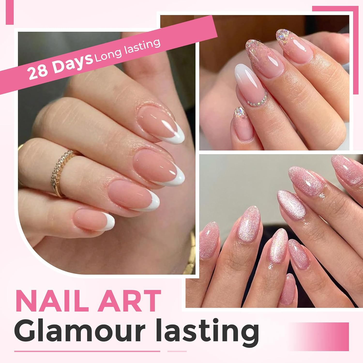 504PCS Short Almond Nail Tips in 12 Sizes, Half-matte Clear Soft Natural Fake Nails for DIY Manicure - Image 2