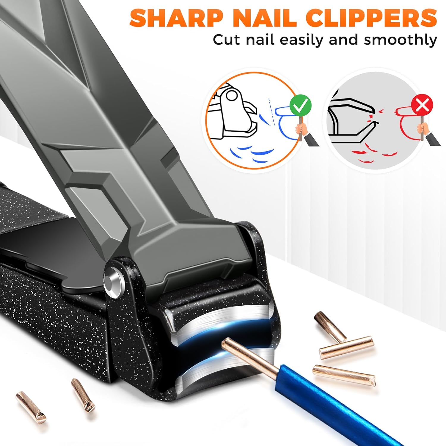 Heavy Duty Nail Clipper Set with Catcher, Ultra Sharp for Men, Women, and Seniors - Image 2