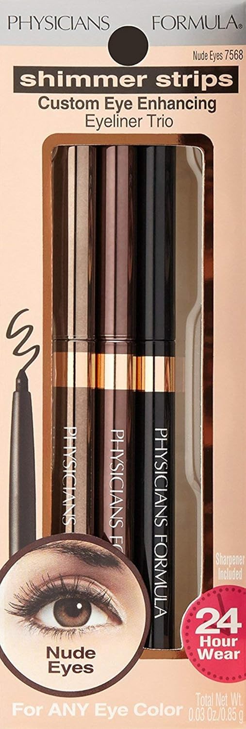 Physicians Formula Shimmer Eyeliner Pencil Set of 3, Black, Dark Brown, Brown, Dermatologist Approved - Image 3