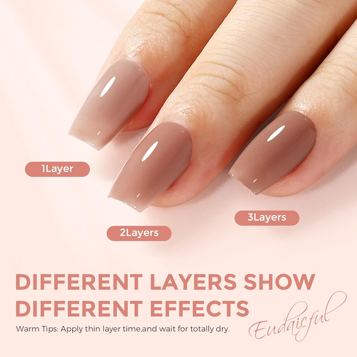 Quick Dry Deep Nude Nail Polish for Women, Air Drying Lacquer, 15ML Capacity - Image 5